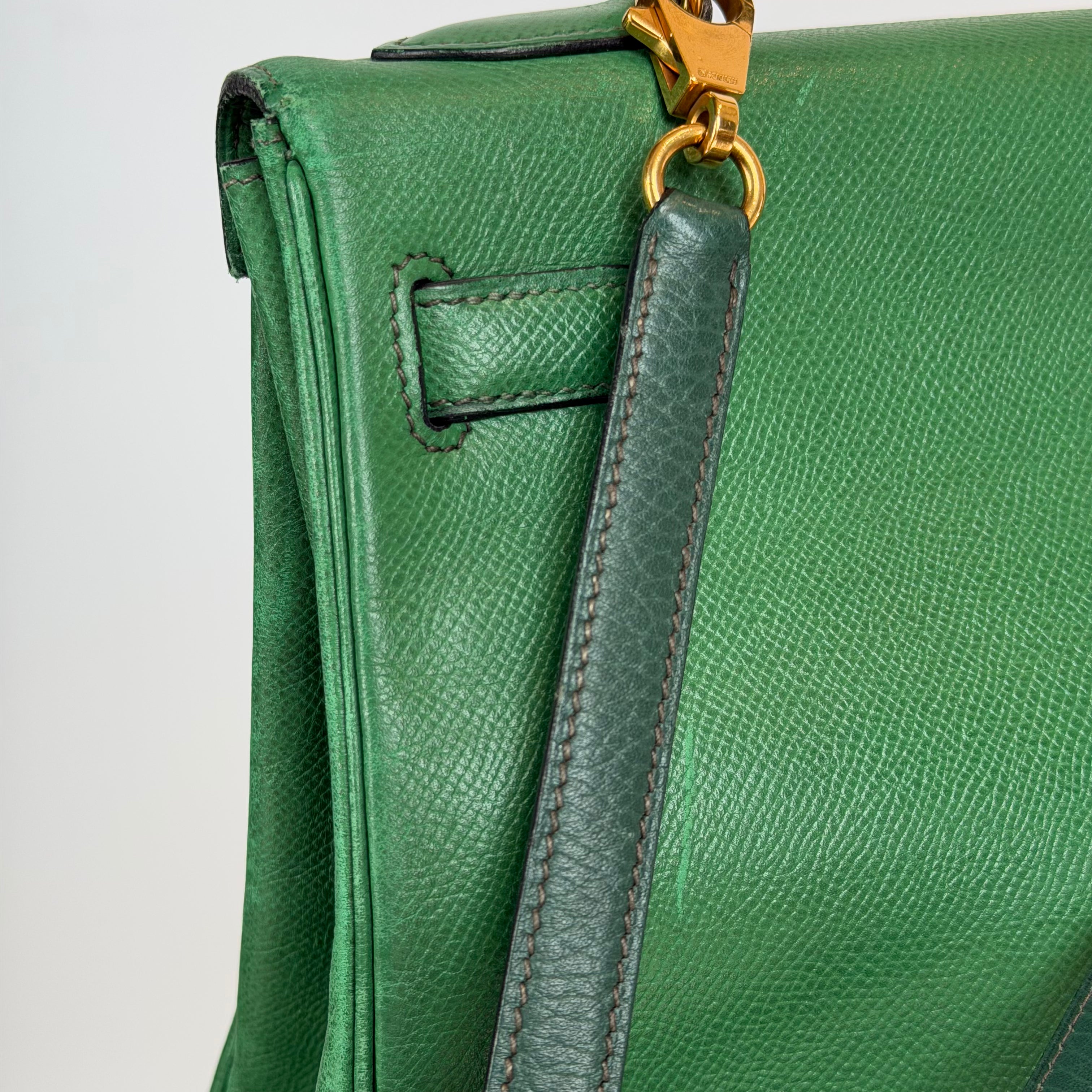 Vintage Hermes Kelly 32 Courchevel Leather 1994 - Queen May