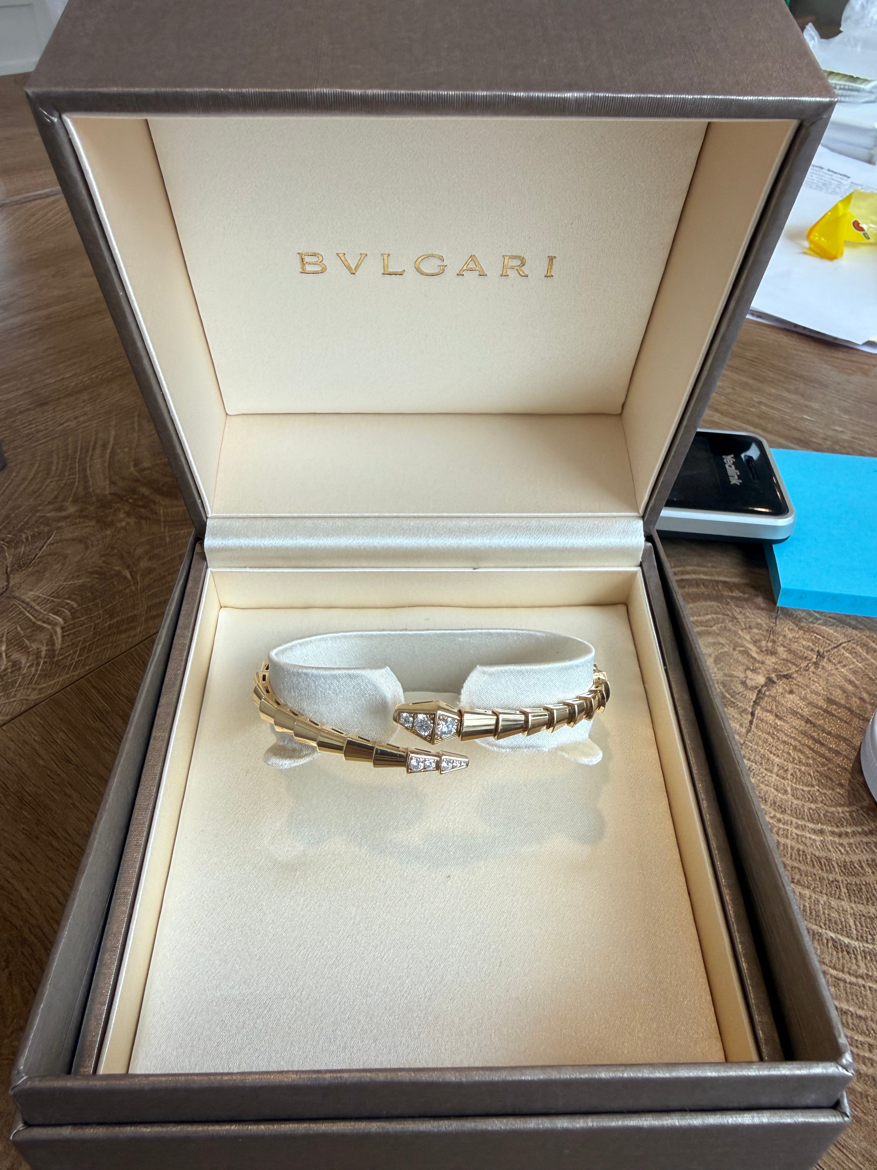 Bvlgari 18K Yellow Gold Diamond Serpenti Bracelet