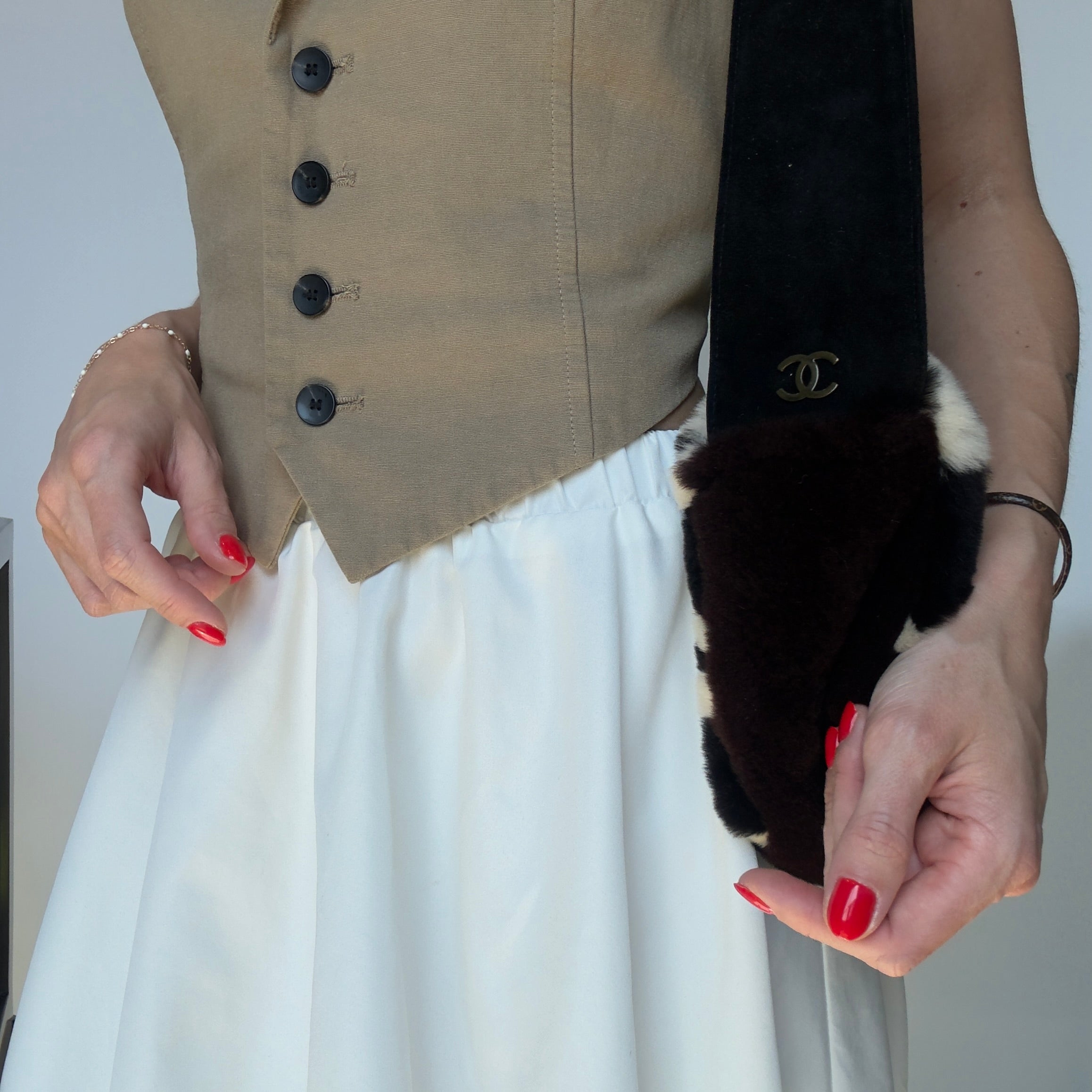 Chanel Mouton Shearling and Suede Bag 1996-1997 - Queen May