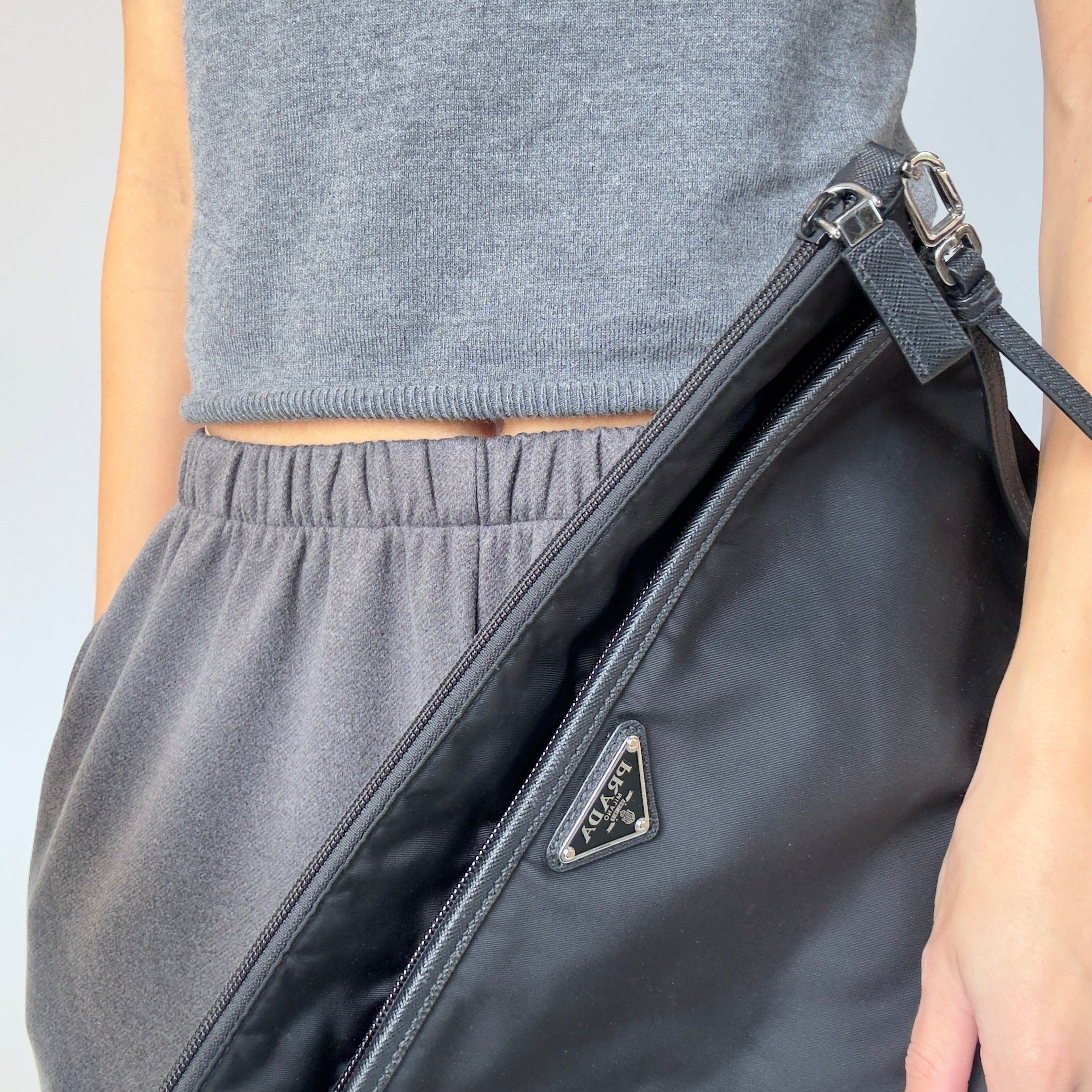 Prada Nylon Tessuto Pouch Clutch - Queen May