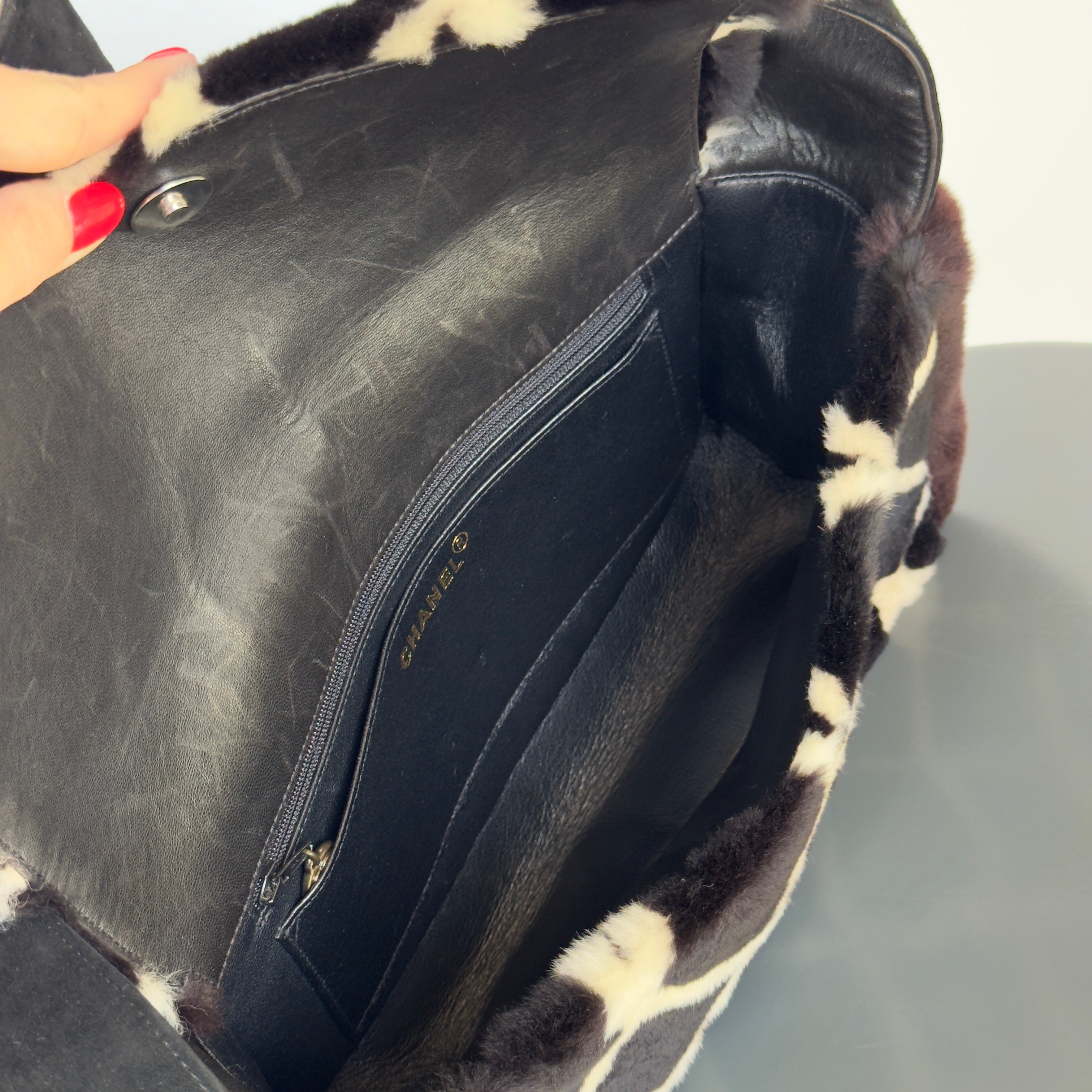 Chanel Mouton Shearling and Suede Bag 1996-1997 - Queen May