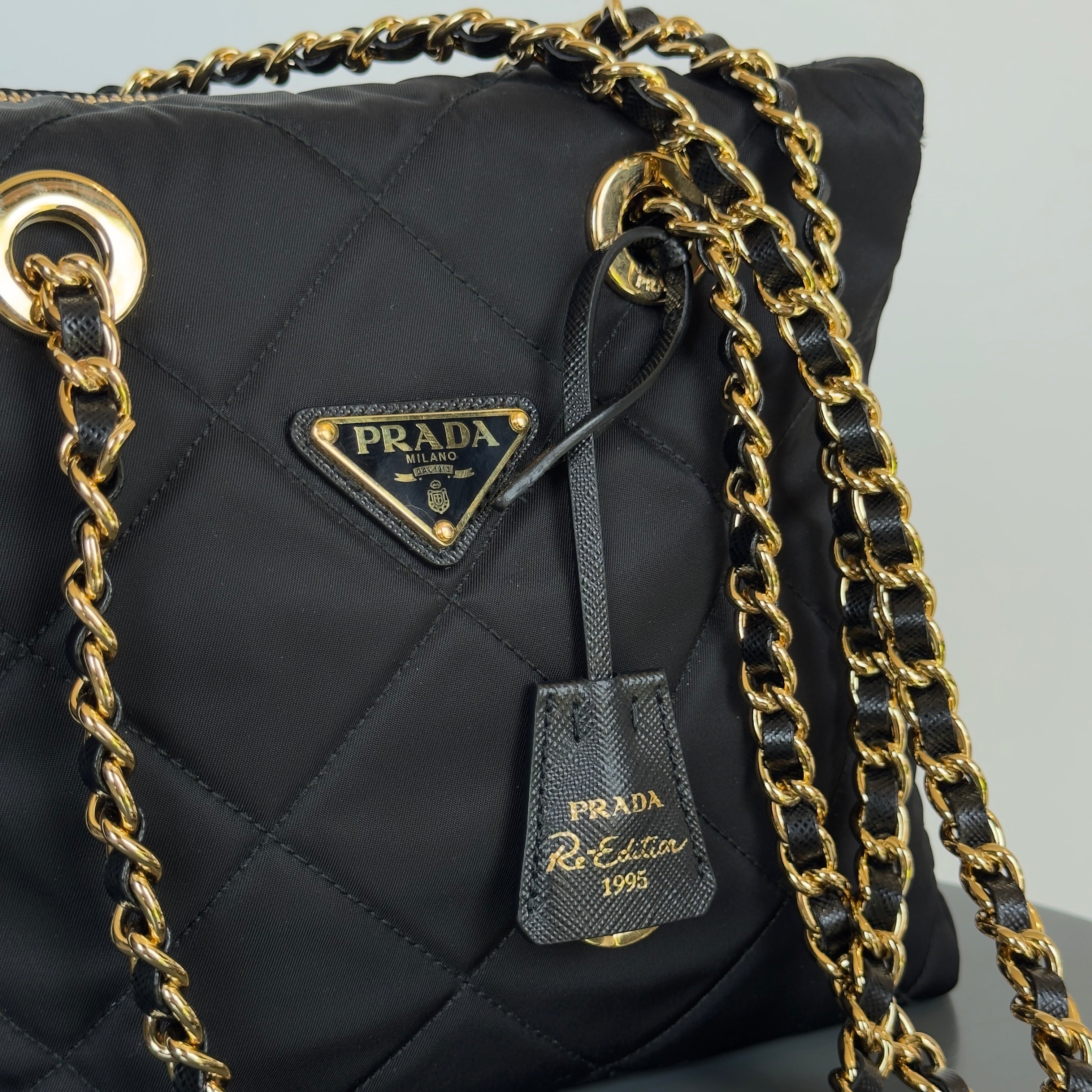 Prada ReEdition 1995 Chain Re-Nylon Tote Bag - Queen May