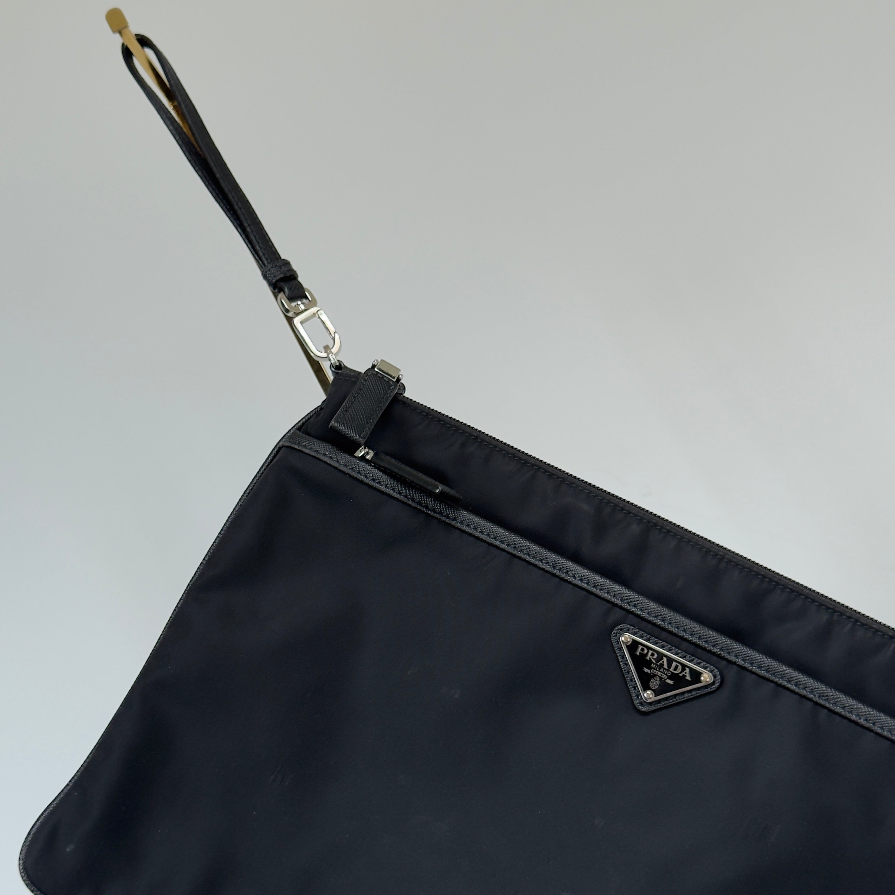 Prada Nylon Tessuto Pouch Clutch - Queen May