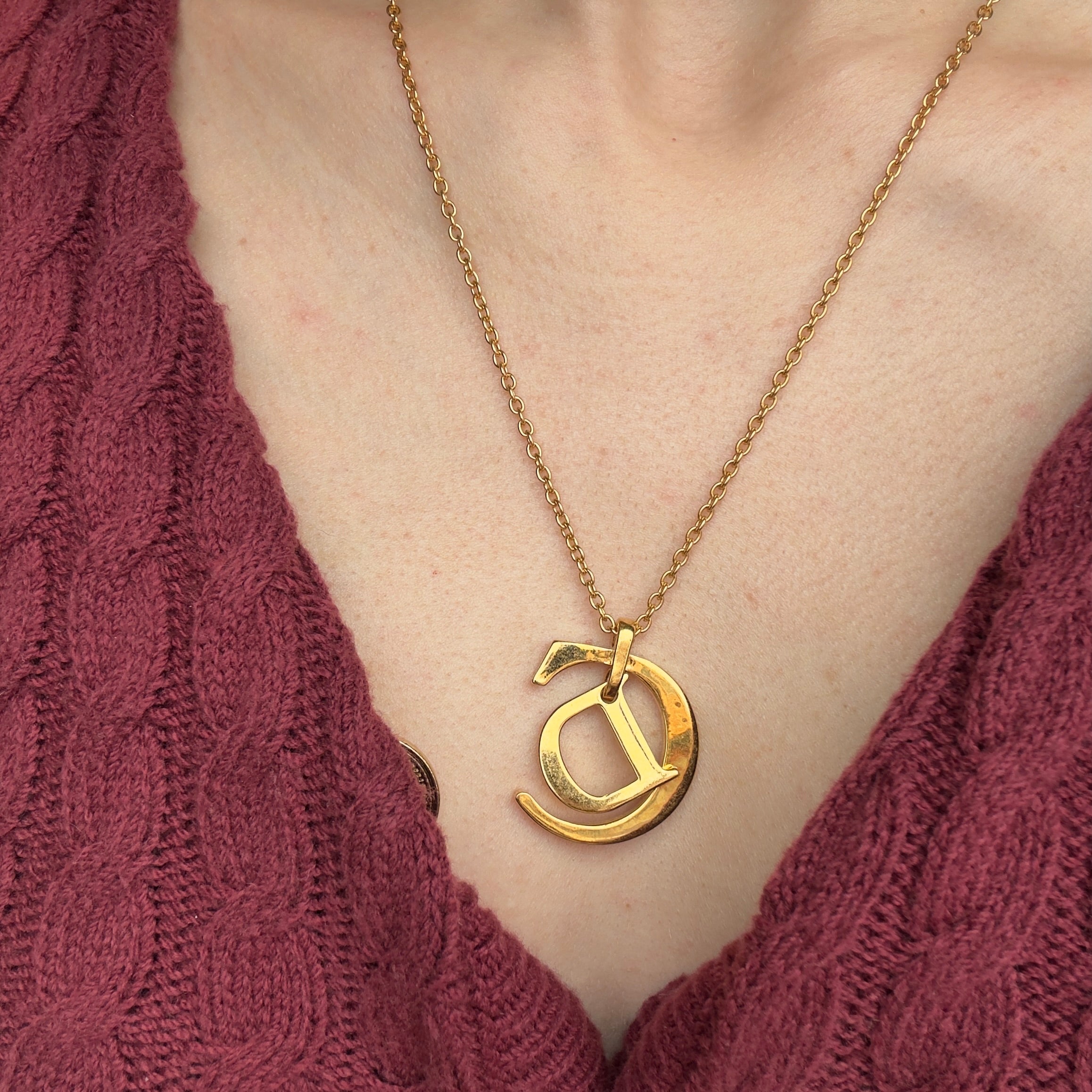 Vintage Christian Dior CD Logo Necklace - Queen May