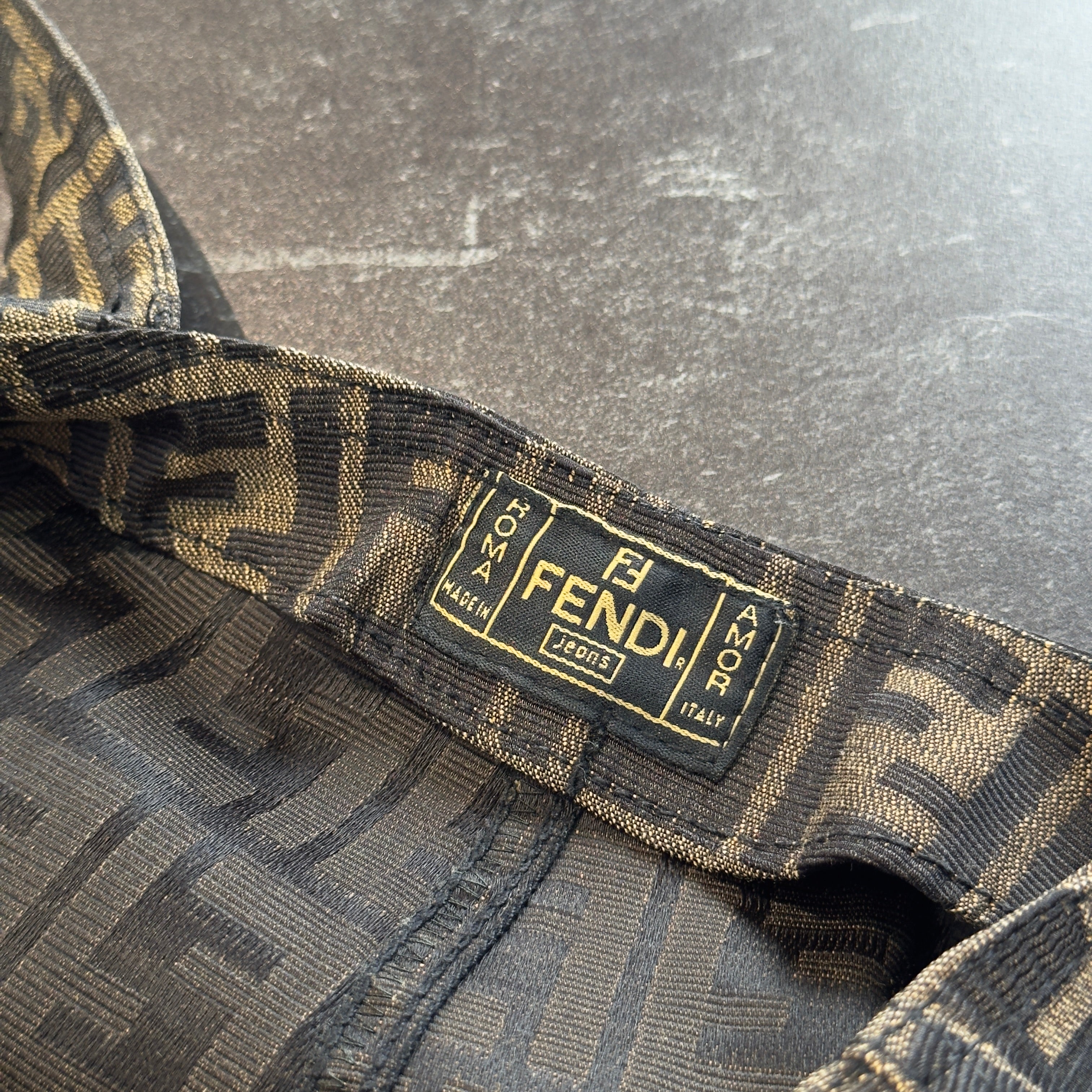 Vintage Fendi Pinafore 1990s Zucca Logo Print Overall Dress - Queen May
