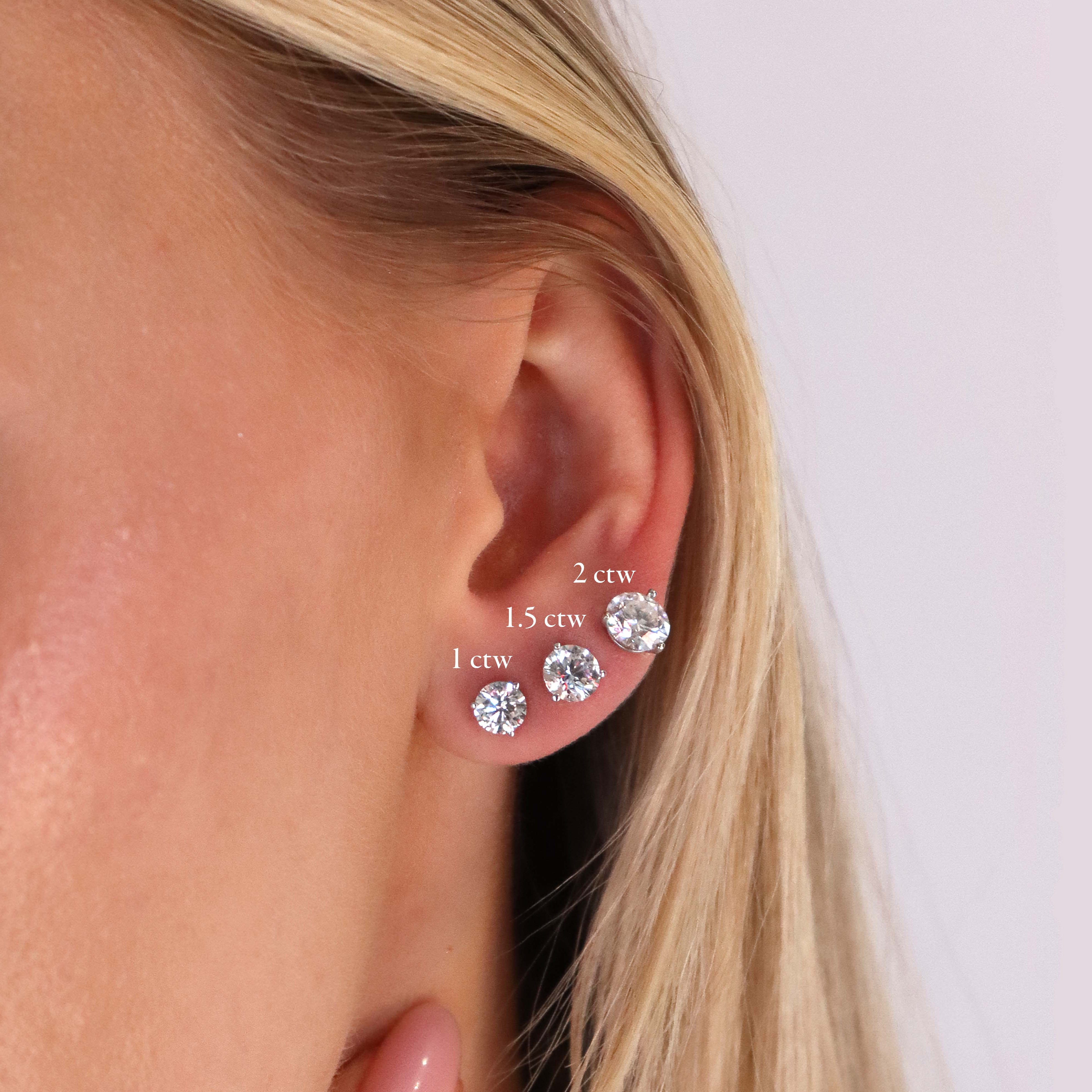 Lab Grown Diamond Round Stud Earrings