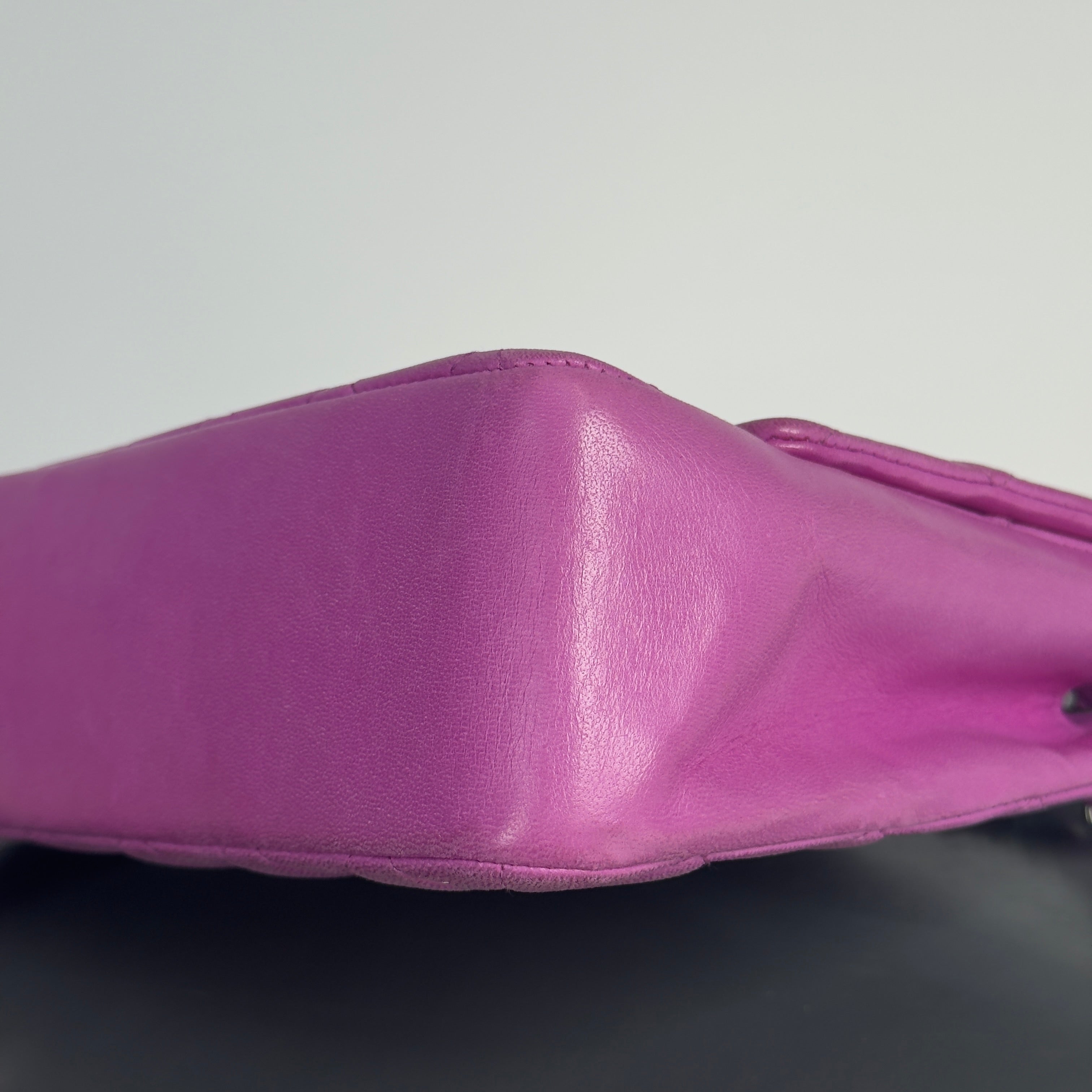 Rare Chanel Limited Edition Fuchsia Lambskin Leather Ladybug Charm Single Flap Bag - Queen May