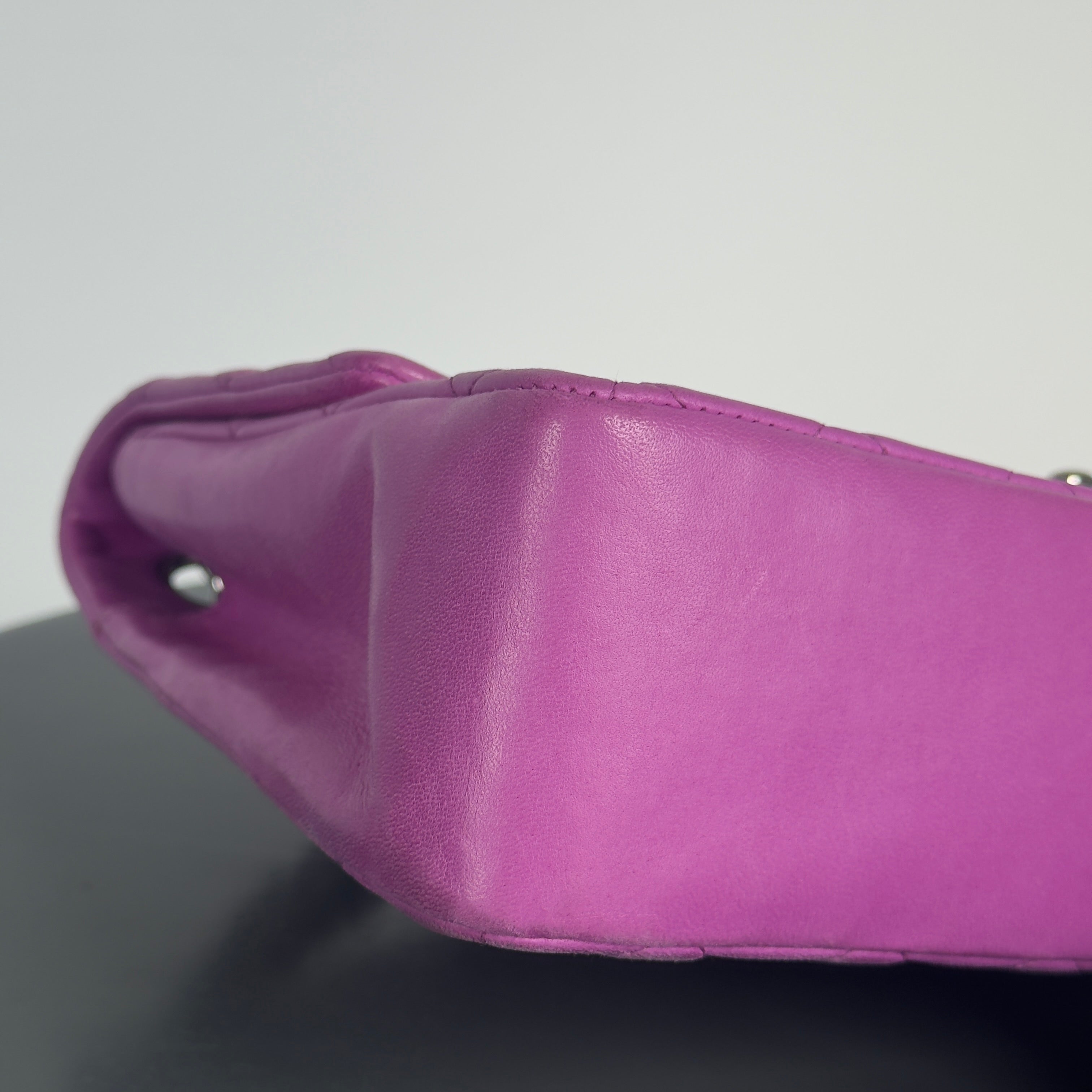 Rare Chanel Limited Edition Fuchsia Lambskin Leather Ladybug Charm Single Flap Bag - Queen May