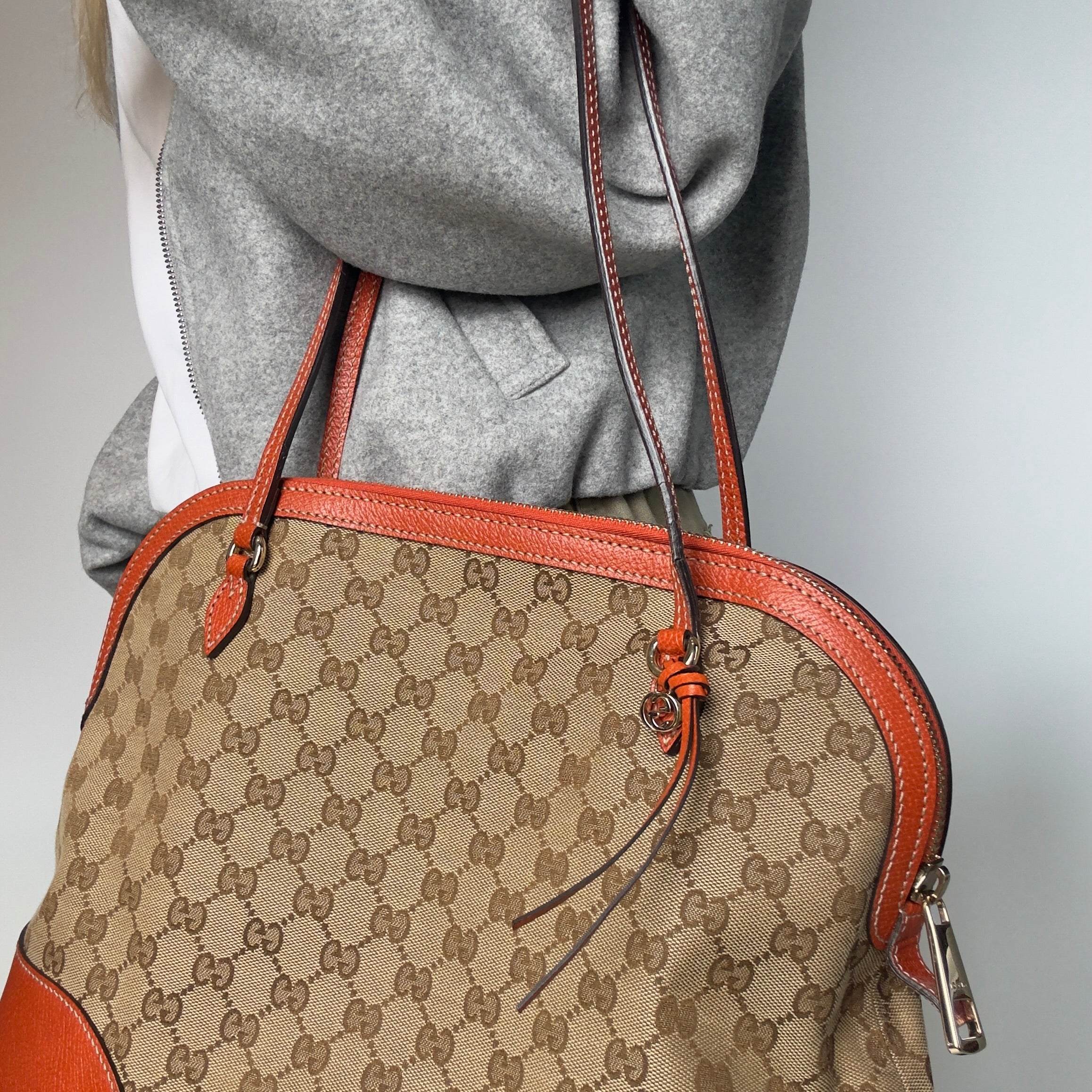 Gucci GG Canvas Bree Dome Bag Orange - Queen May