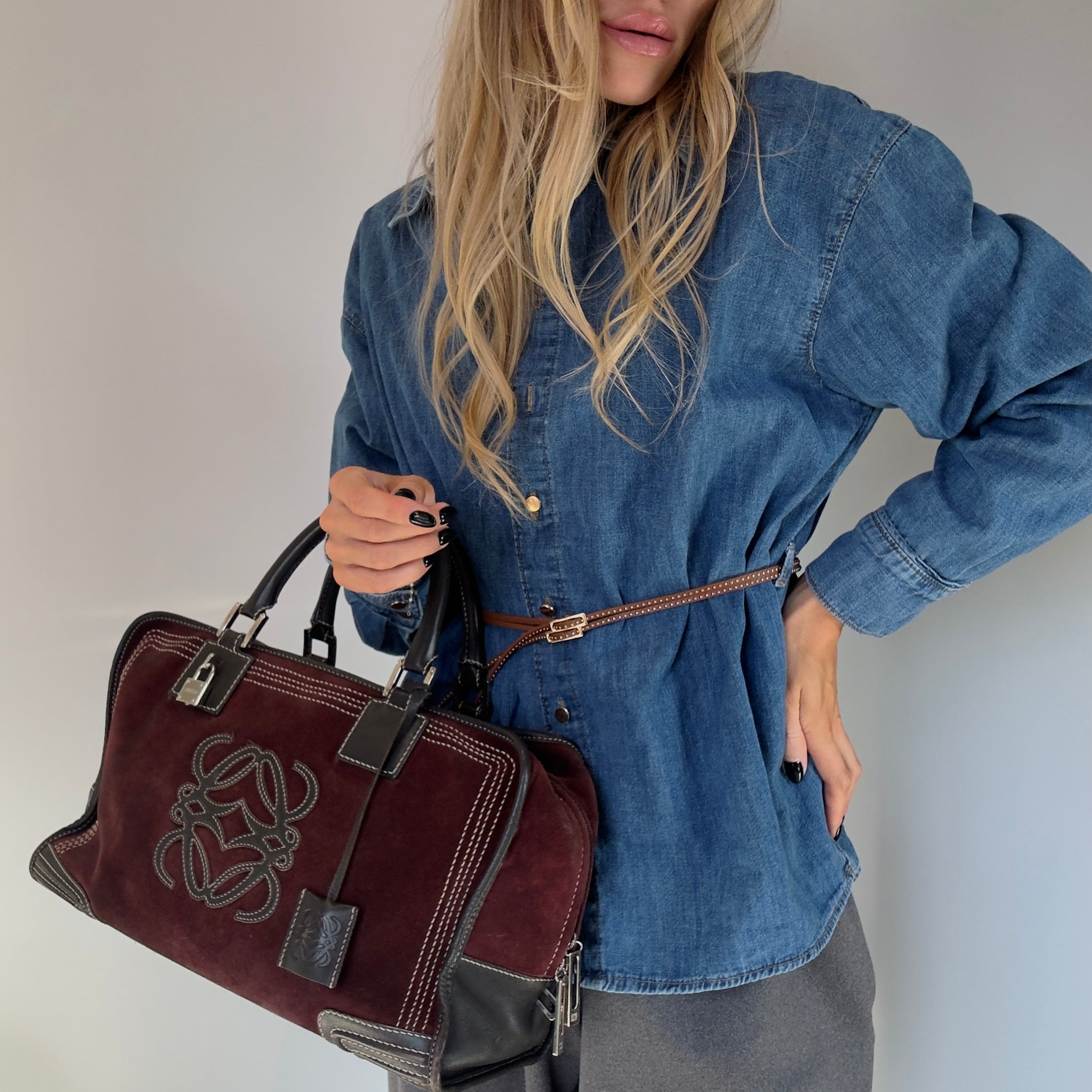 Loewe Suede Amazona Burgundy - Queen May