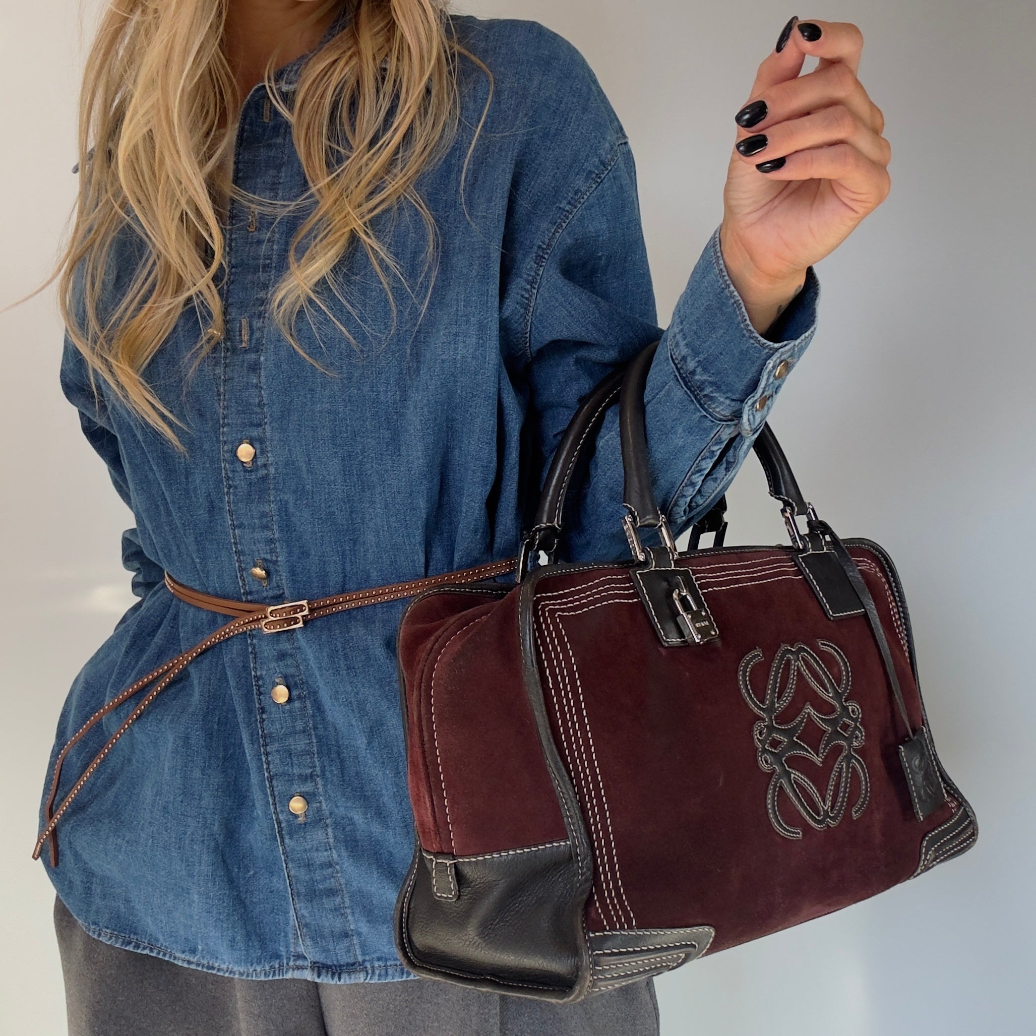 Loewe Suede Amazona Burgundy - Queen May