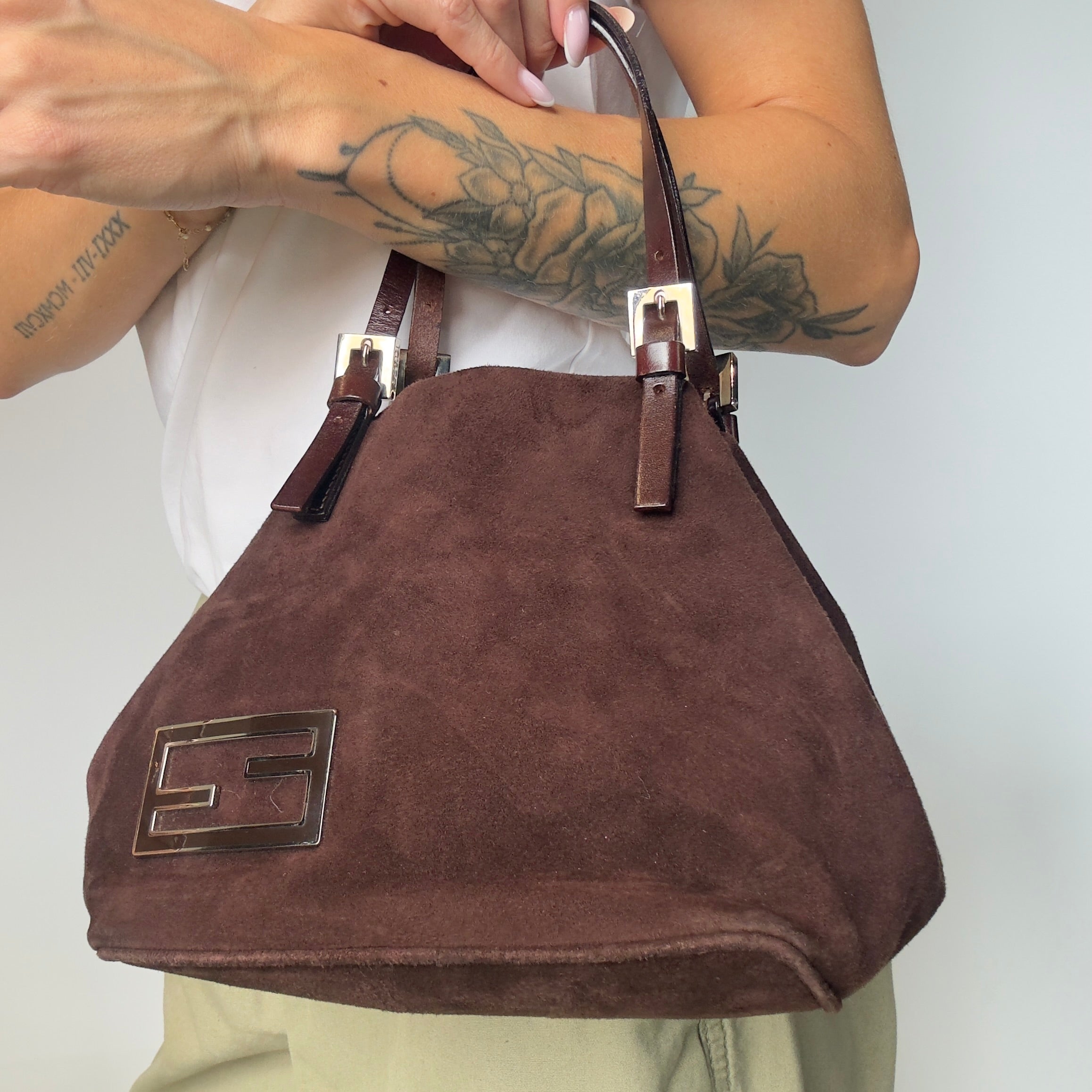 Fendi Brown Suede Mini Tote - Queen May