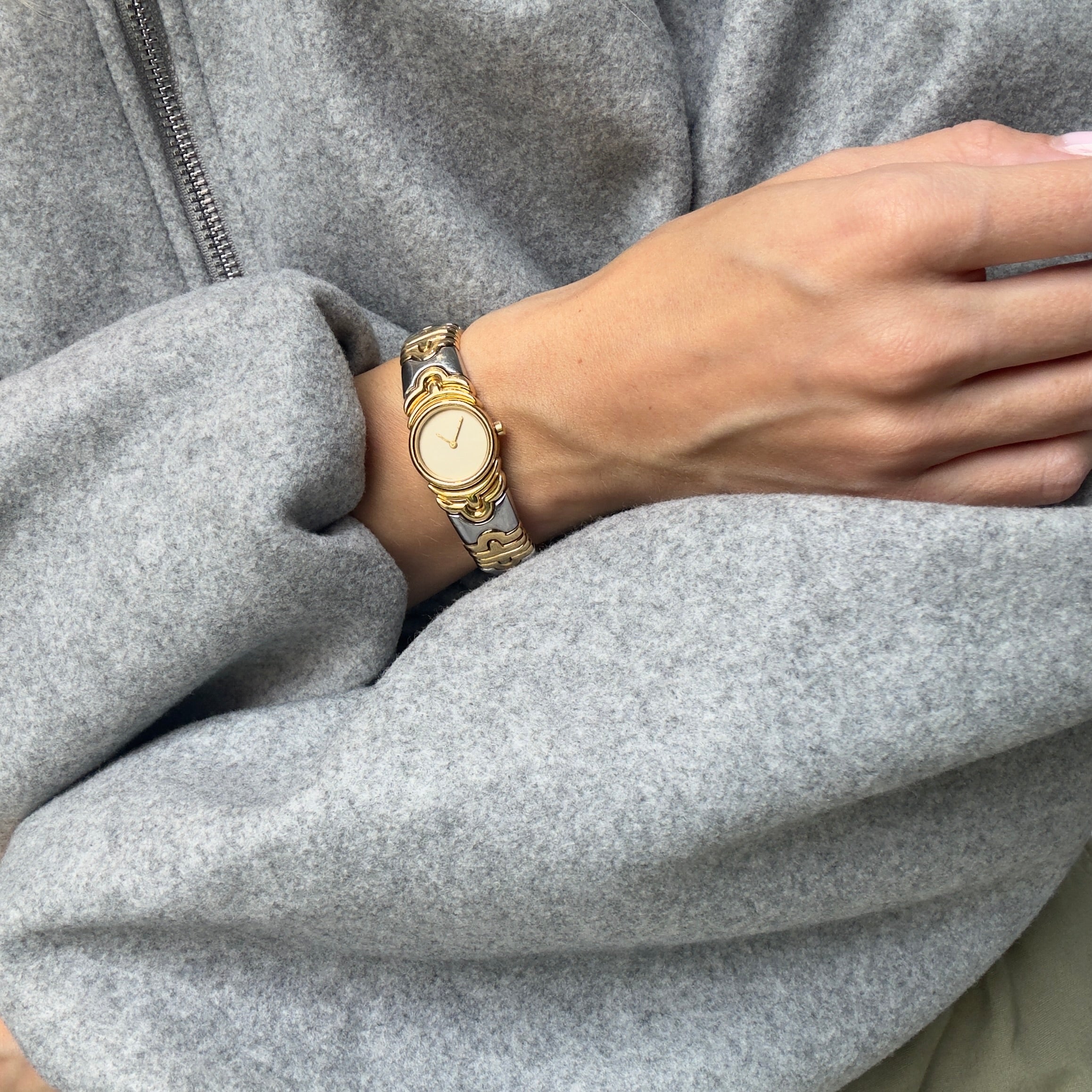 Bulgari Parentesi 18K Gold & Steel Watch Bracelet BJ01 - Queen May