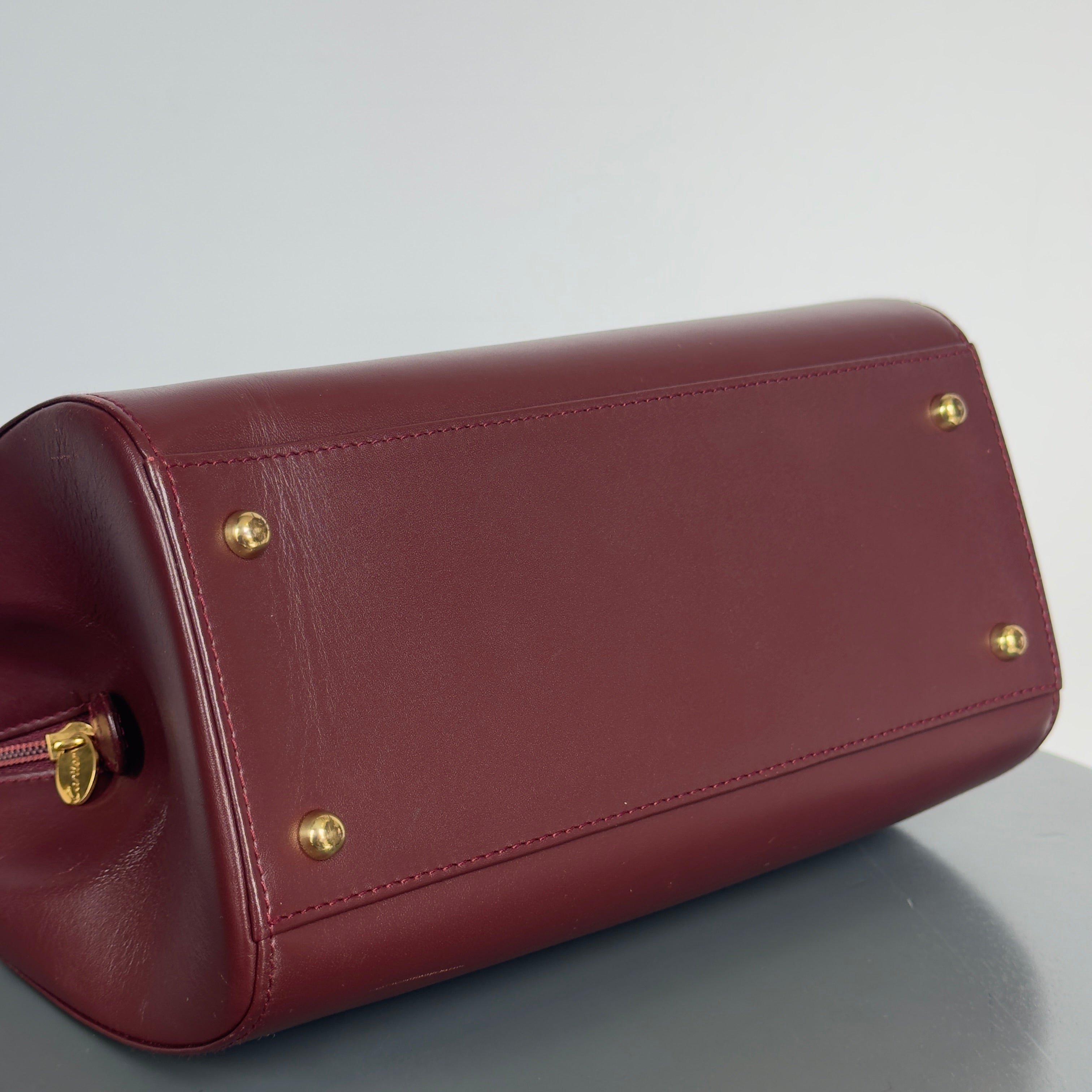 Cartier Must De Cartier Leather Bordeaux Boston Bag - Queen May