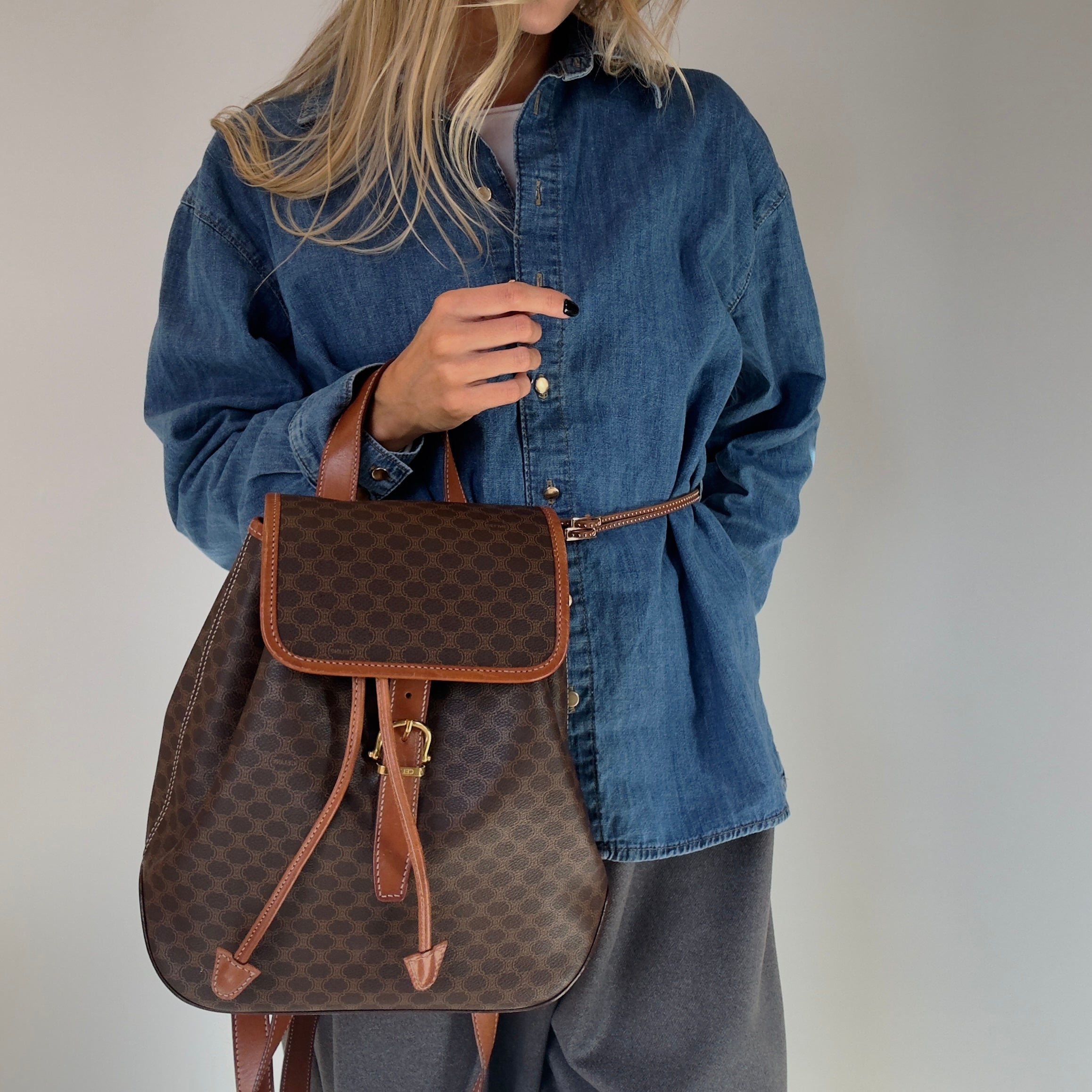 Celine Macadam Logo Charm Backpack - Queen May