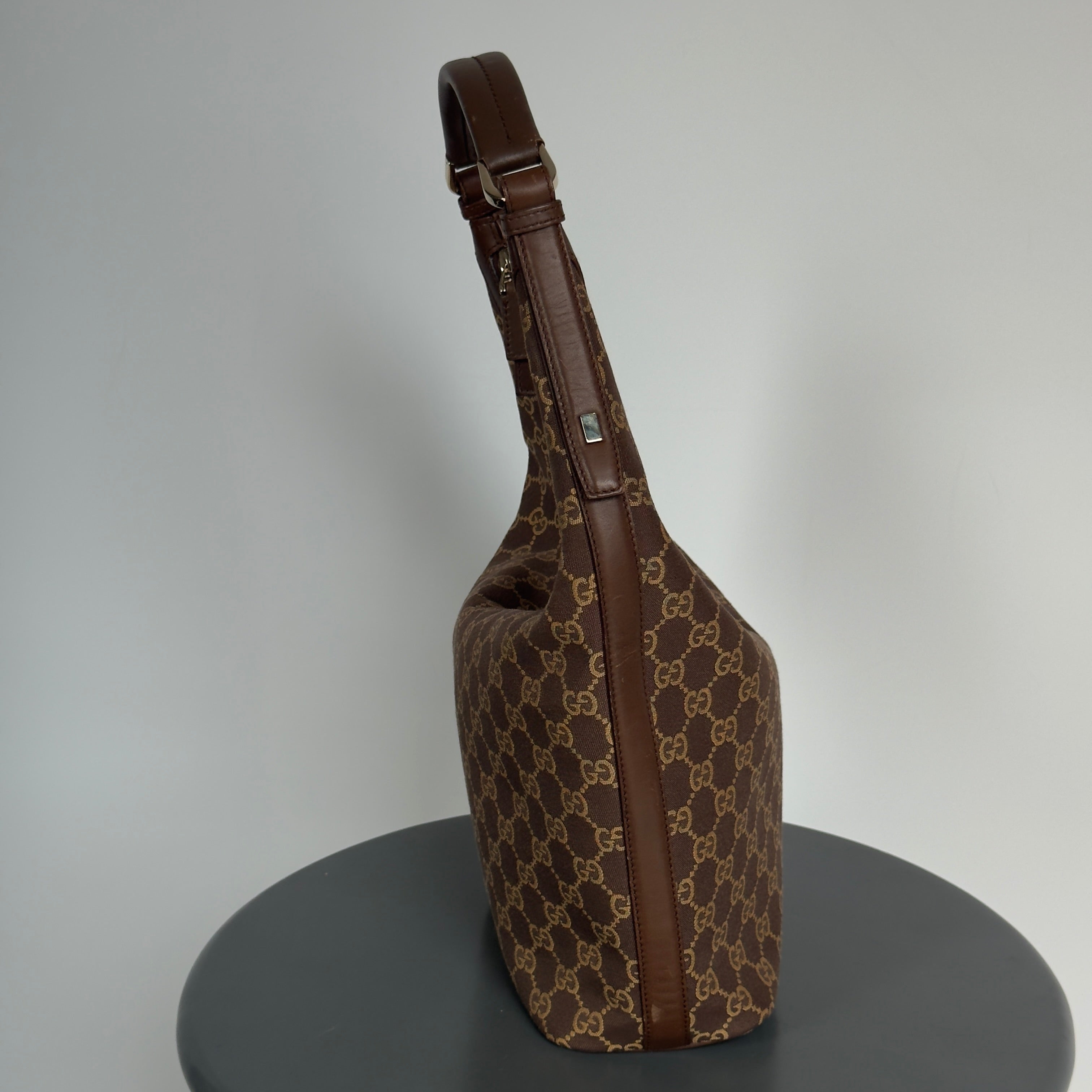 Gucci Brown Monogram Canvas Hobo Bag - Queen May