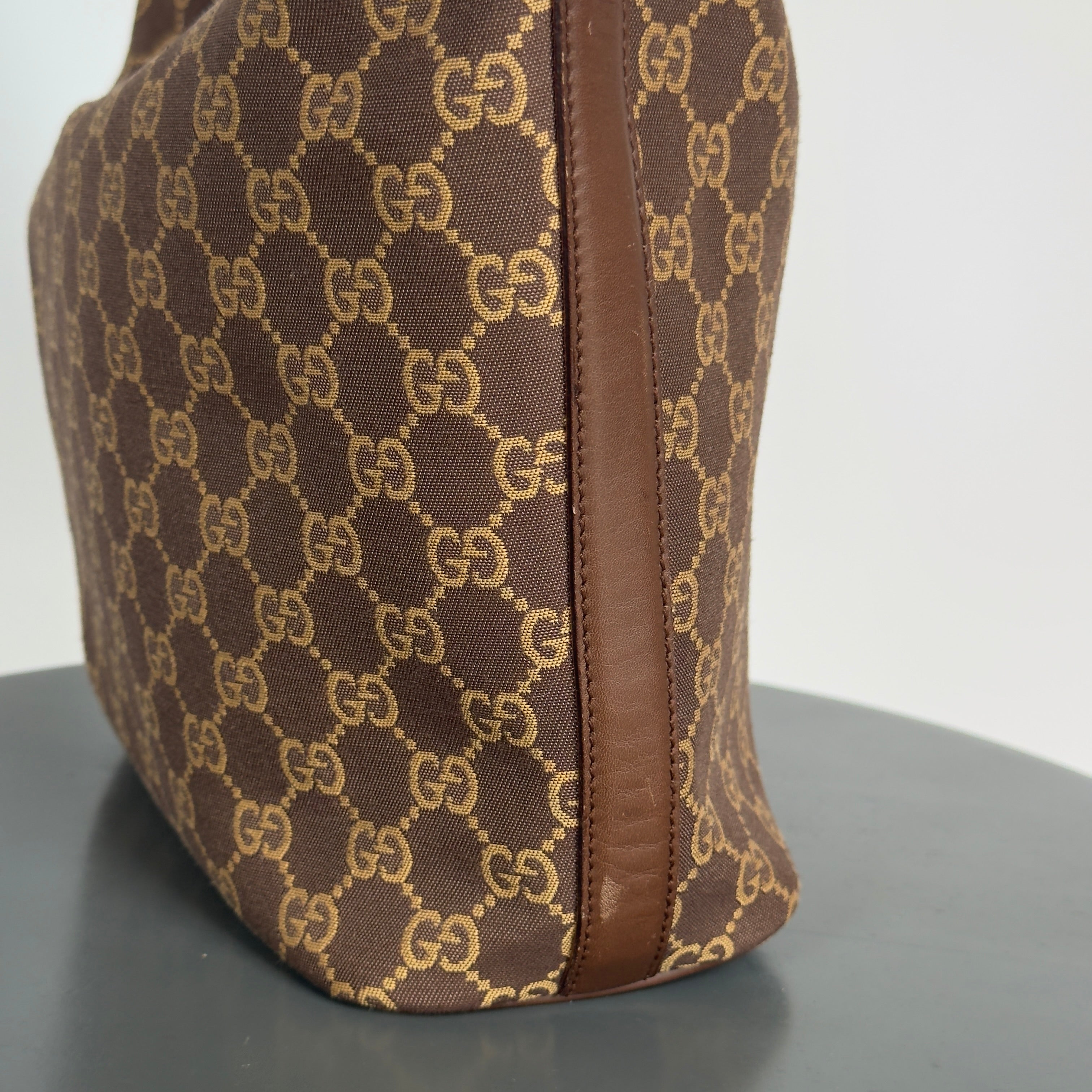 Gucci Brown Monogram Canvas Hobo Bag - Queen May