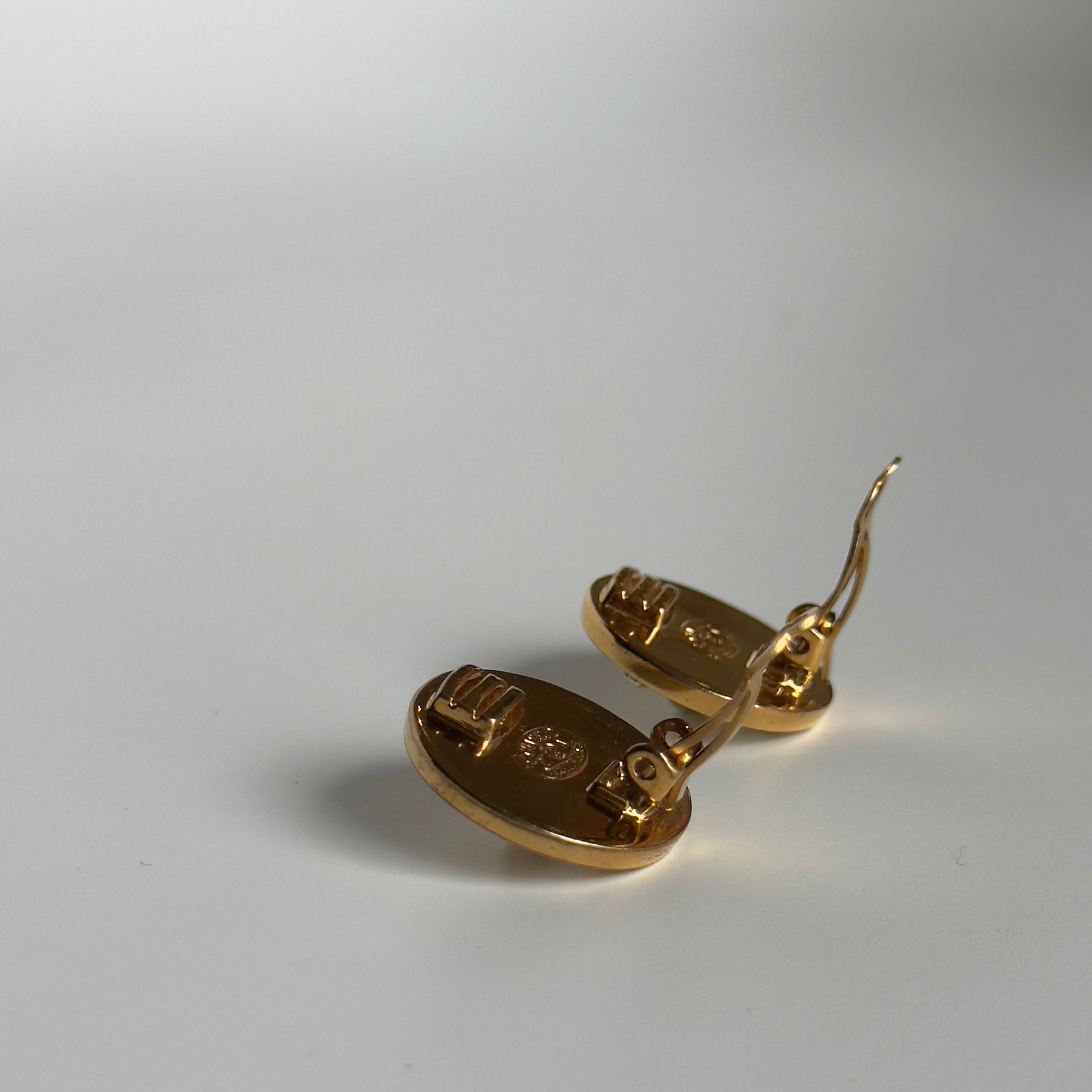 Vintage 1997 Chanel Turnlock Two Tone Clip On Earrings - Queen May