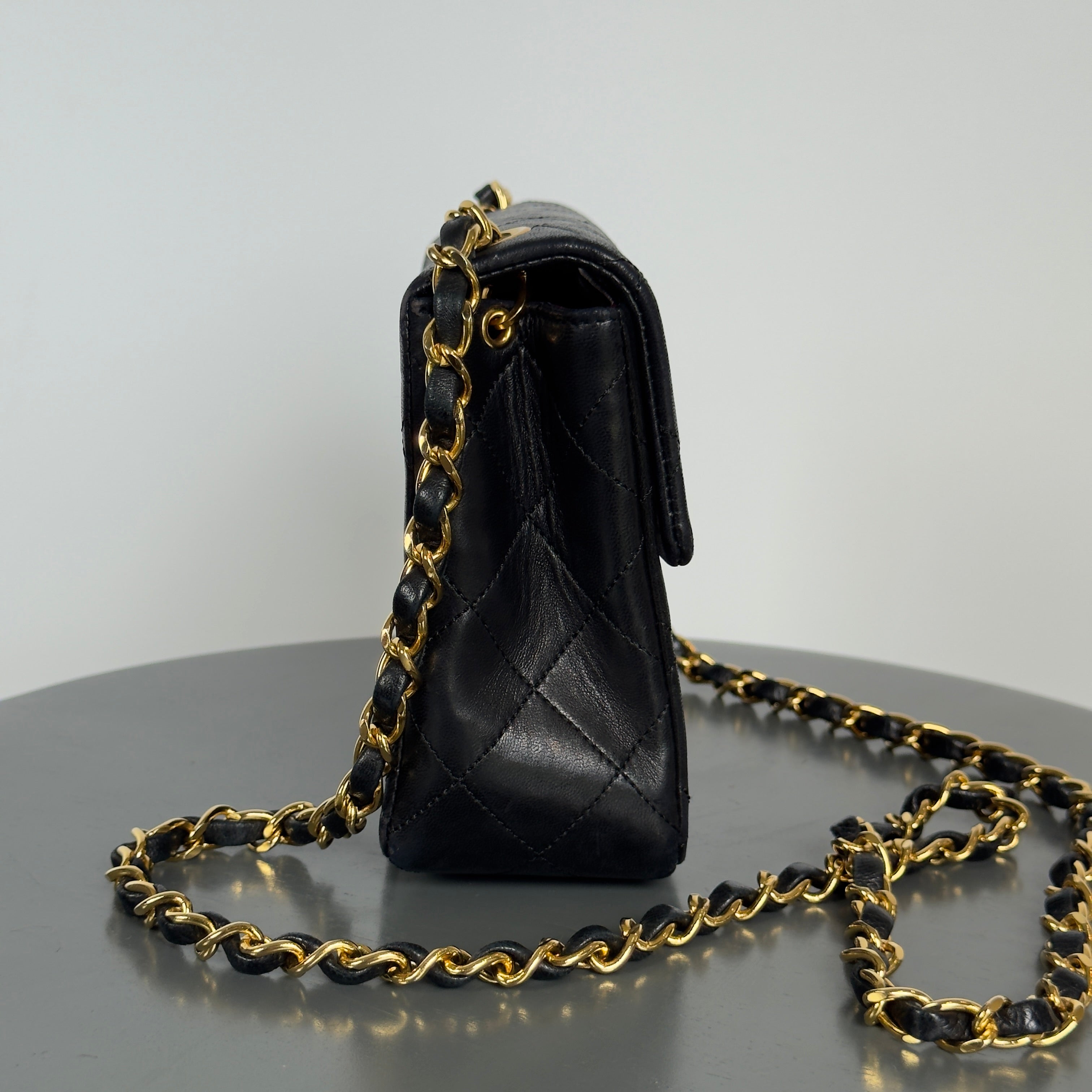 Chanel Vintage Square Mini Flap Bag Black - Queen May