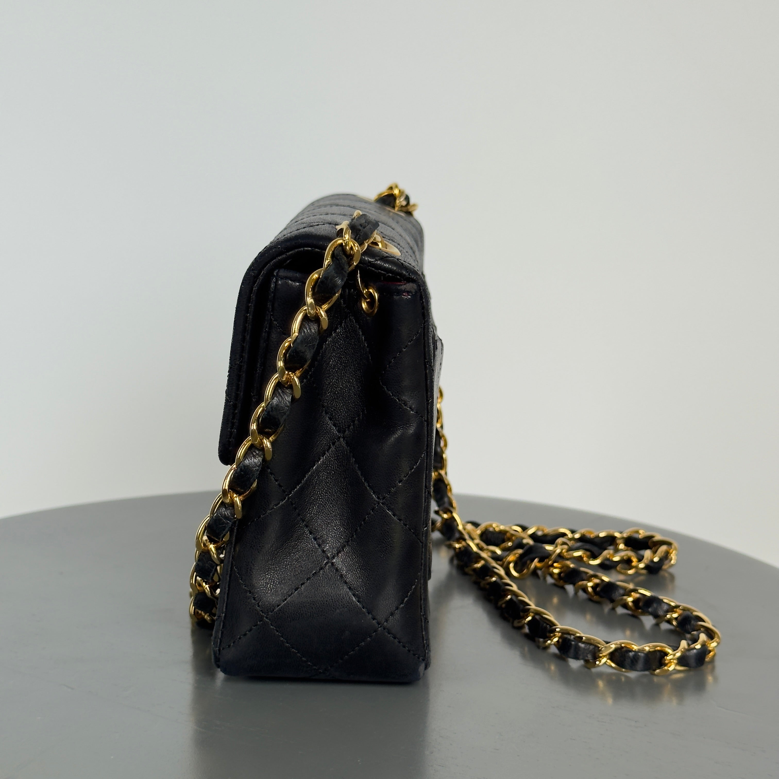 Chanel Vintage Square Mini Flap Bag Black - Queen May