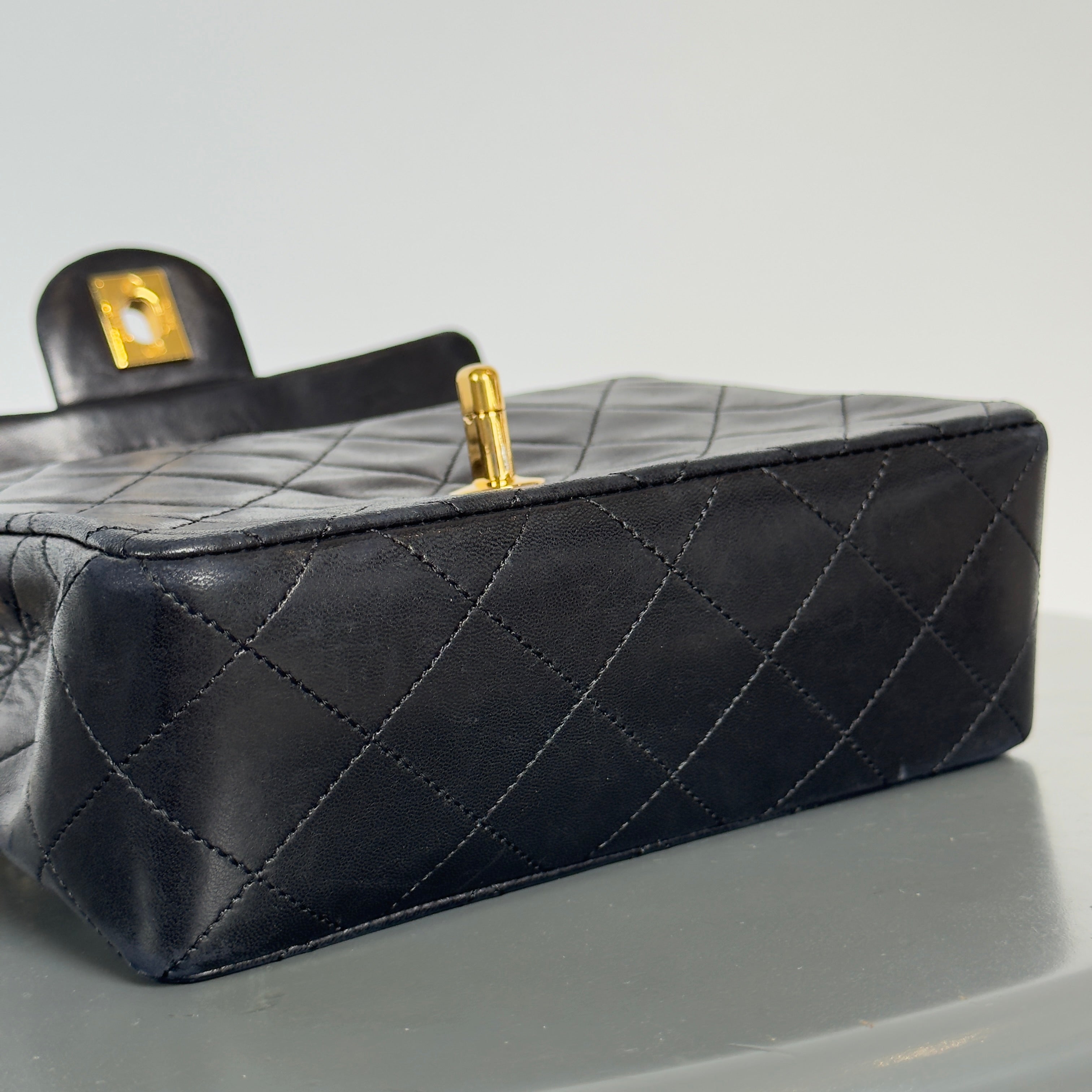 Chanel Vintage Square Mini Flap Bag Black - Queen May