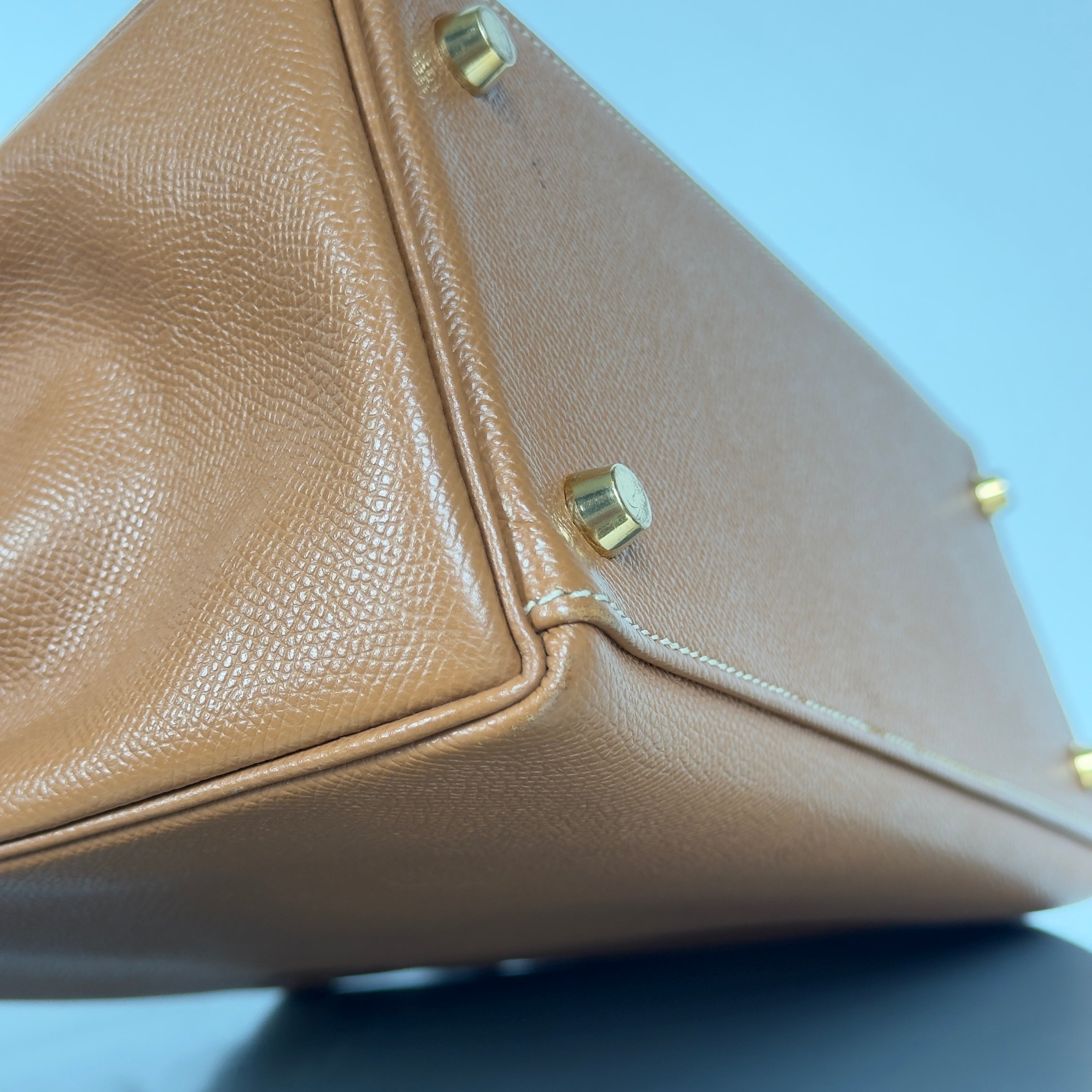 Hermes Courchevel Kelly 28 Gold with Gold Hardware 1999 - Queen May