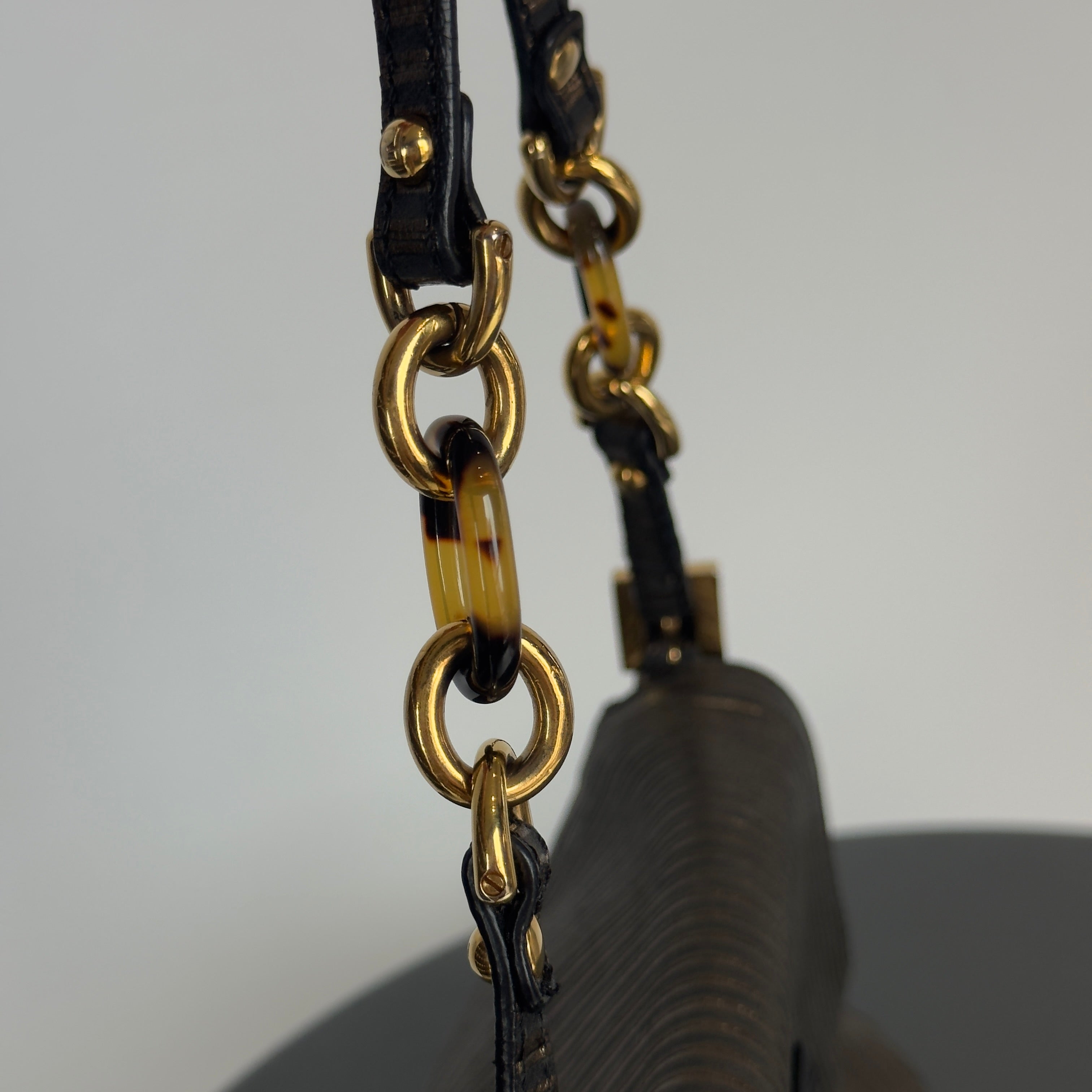 Fendi Bi-Color Striped Leather Mini Mama Baguette Bag - Queen May