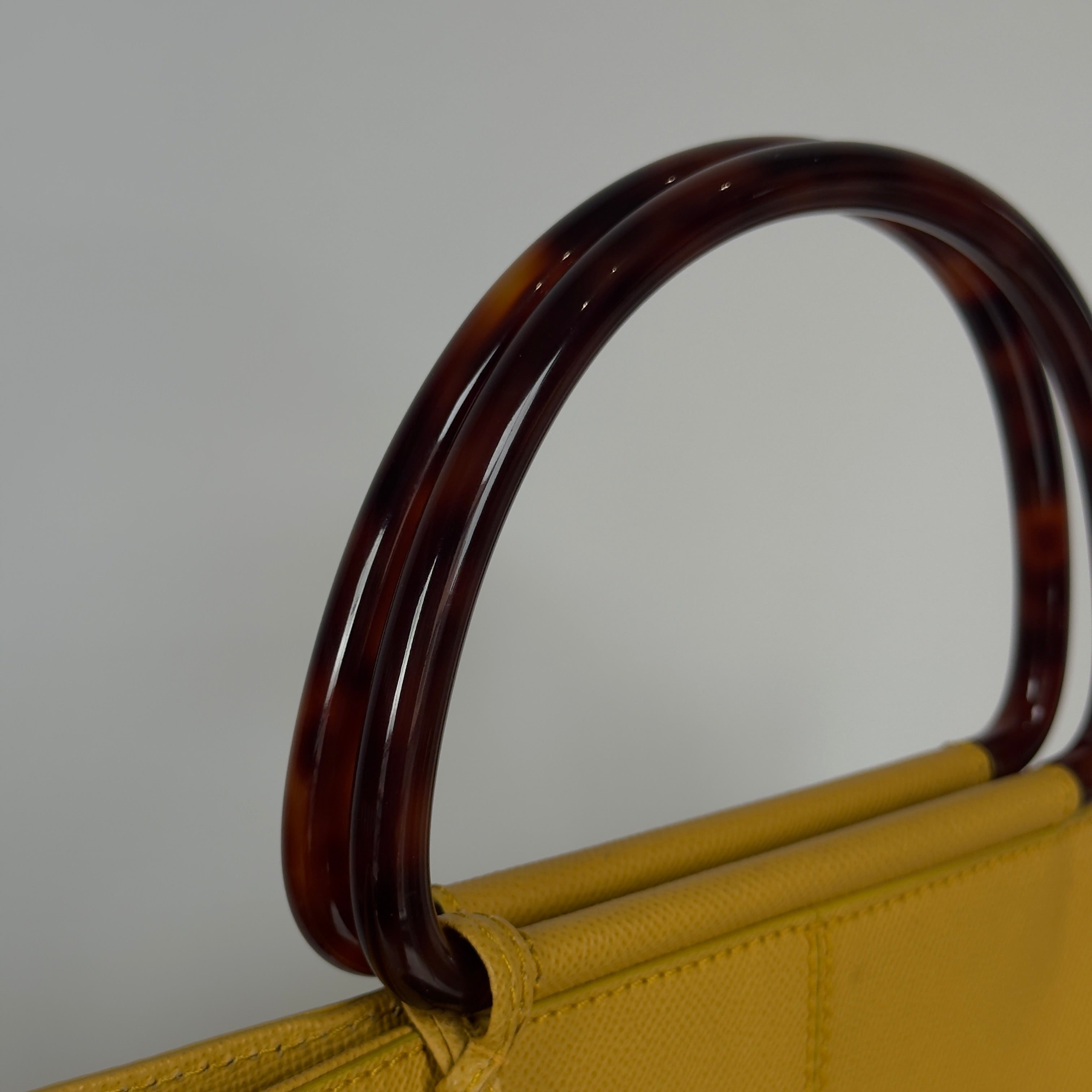 Chanel Grained Calfskin Tortoise Top Handle Tote Bag - Queen May