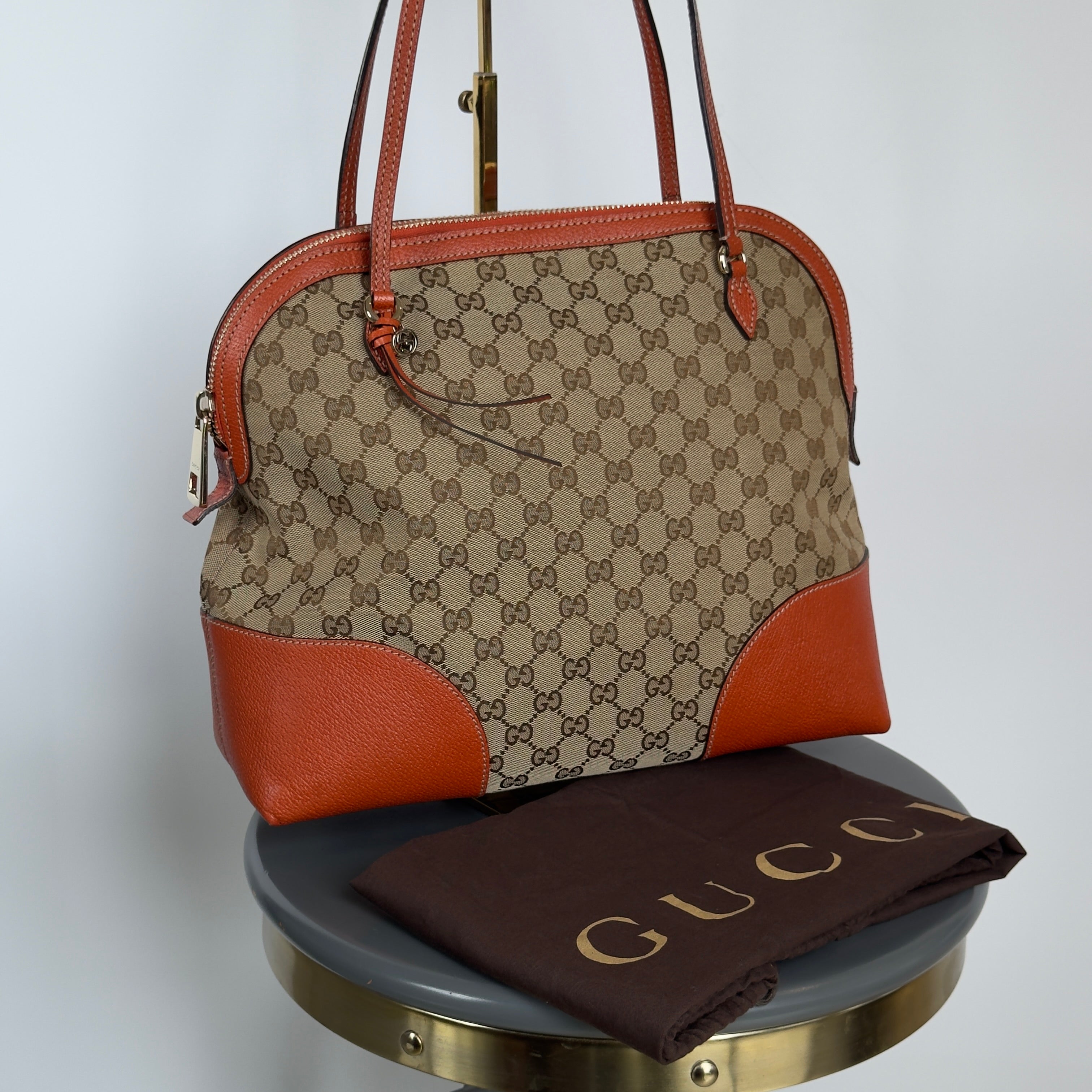 Gucci GG Canvas Bree Dome Bag Orange - Queen May
