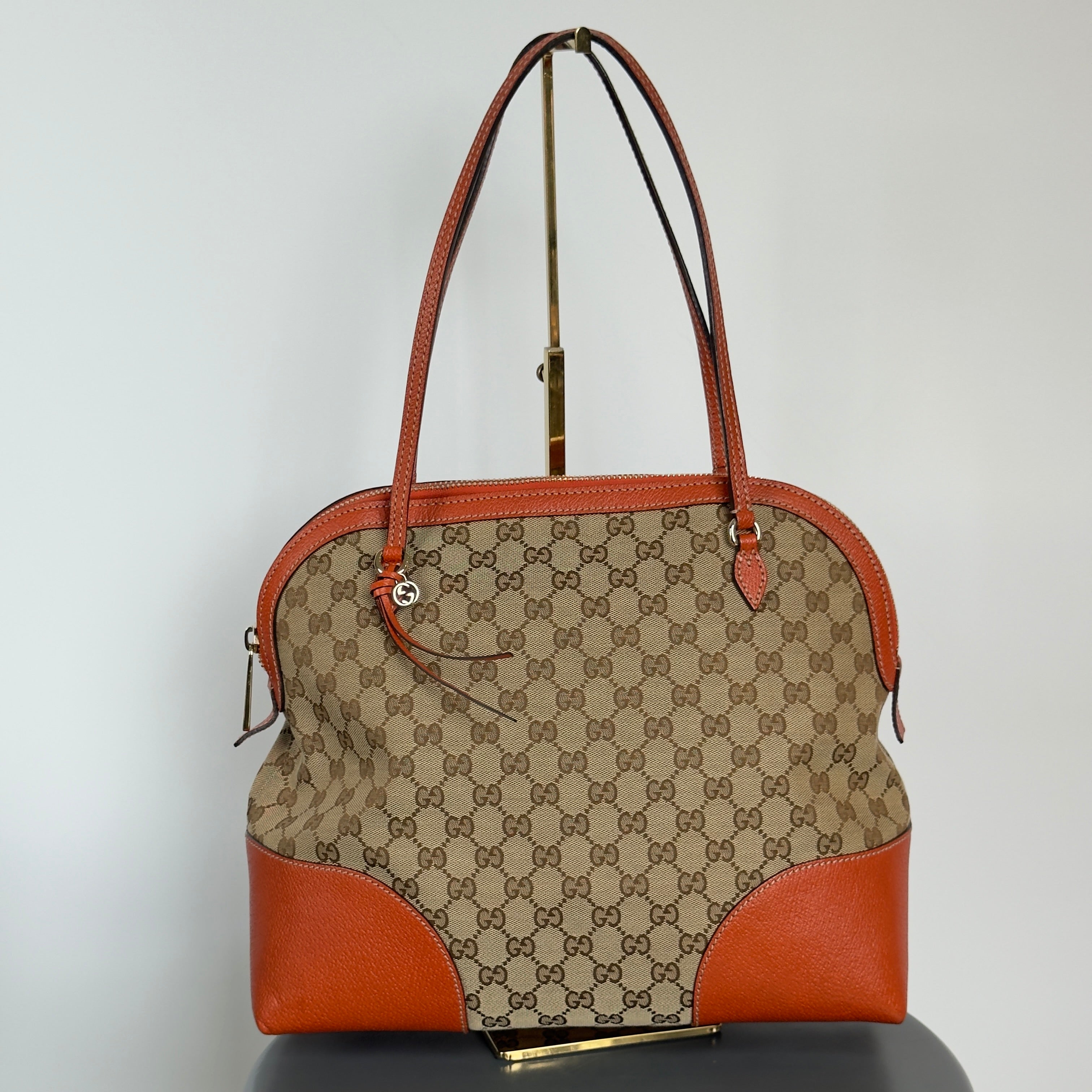 Gucci GG Canvas Bree Dome Bag Orange - Queen May