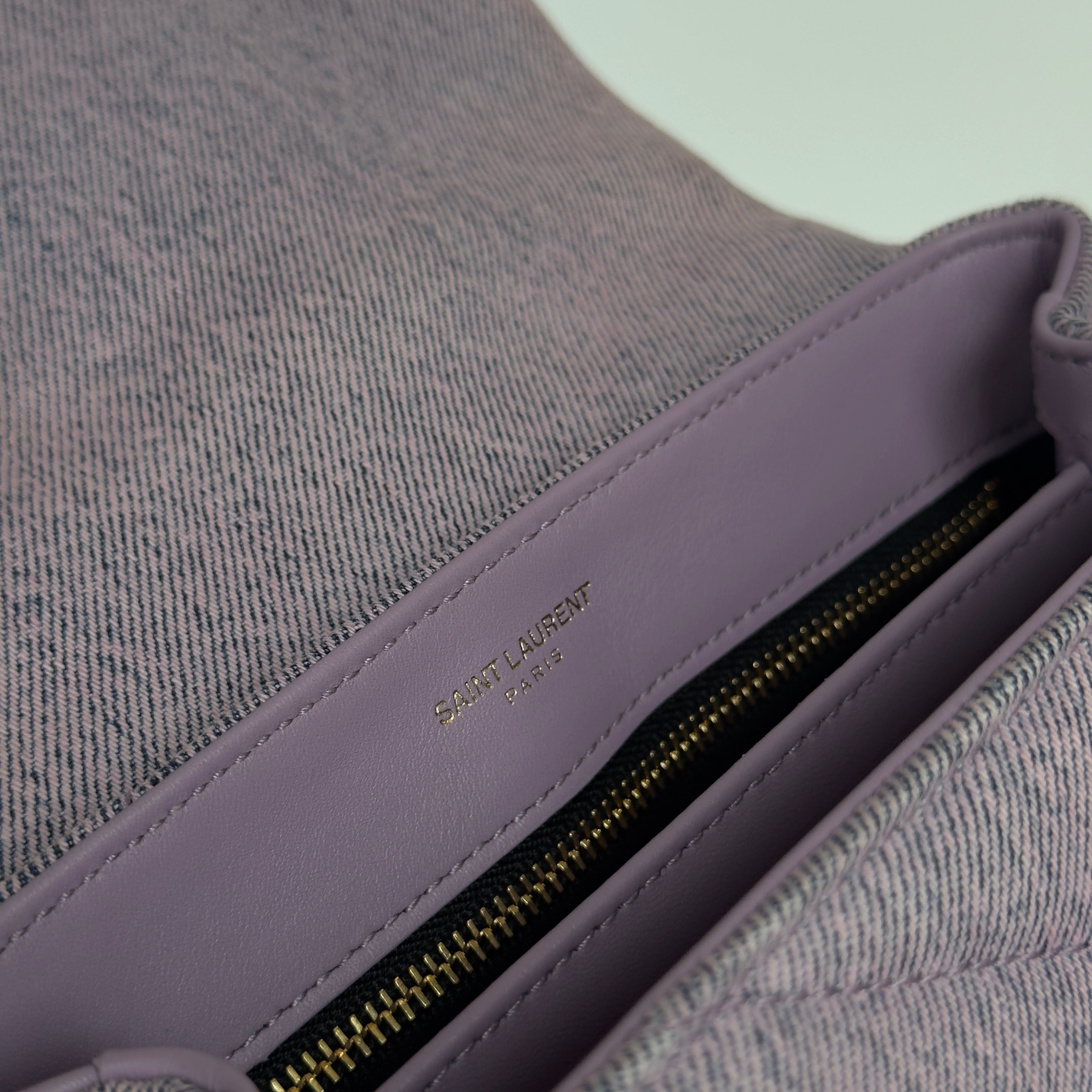 Yves Saint Laurent Purple Denim Lou Lou Crossbody Bag - Queen May