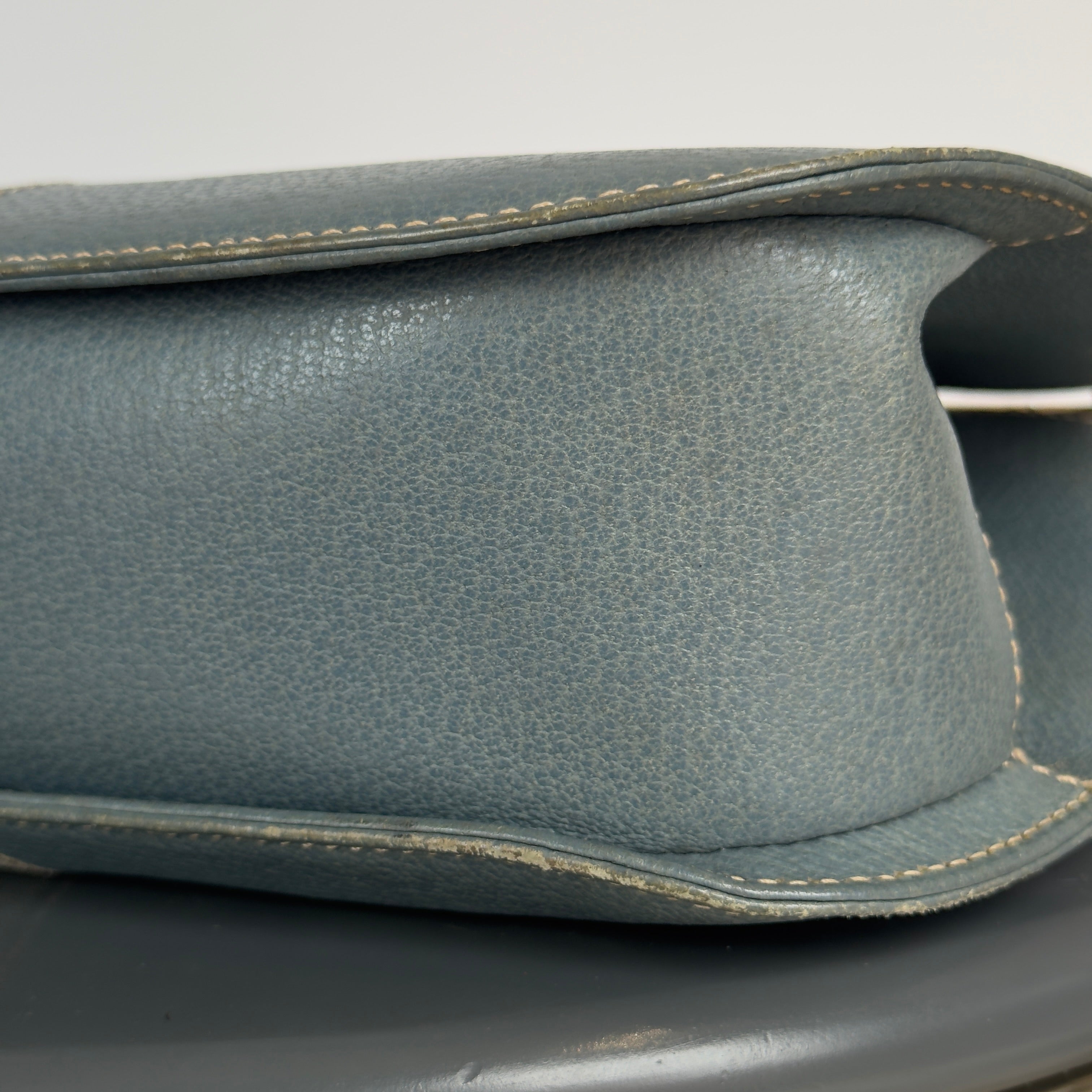 Rare Vintage Gucci Blue Jean Leather Snafflebit Top Handle Bag - Queen May