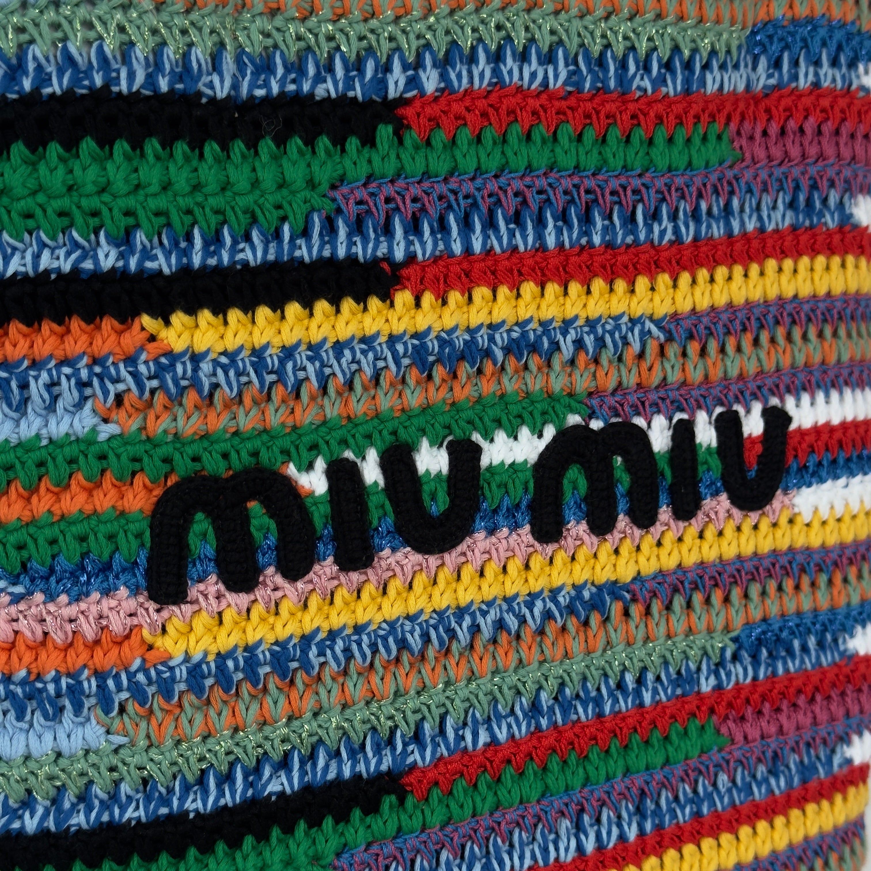 Miu Miu Multicolor Cotton Crochet Tote Bag - Queen May