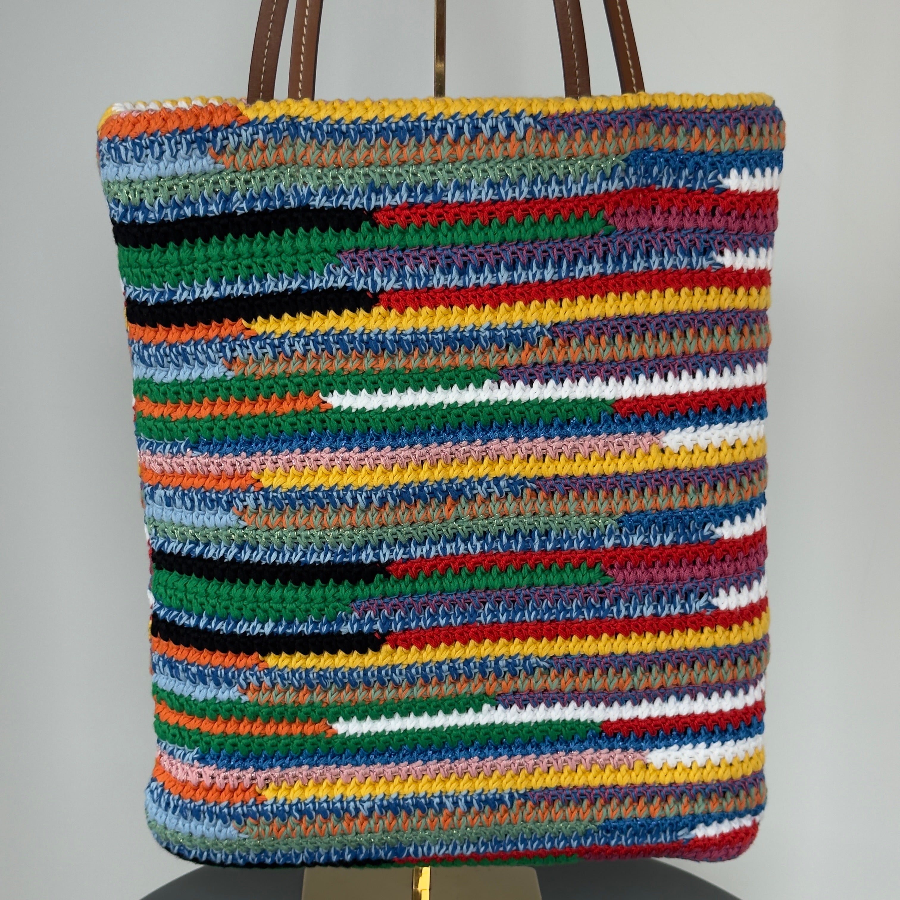 Miu Miu Multicolor Cotton Crochet Tote Bag - Queen May