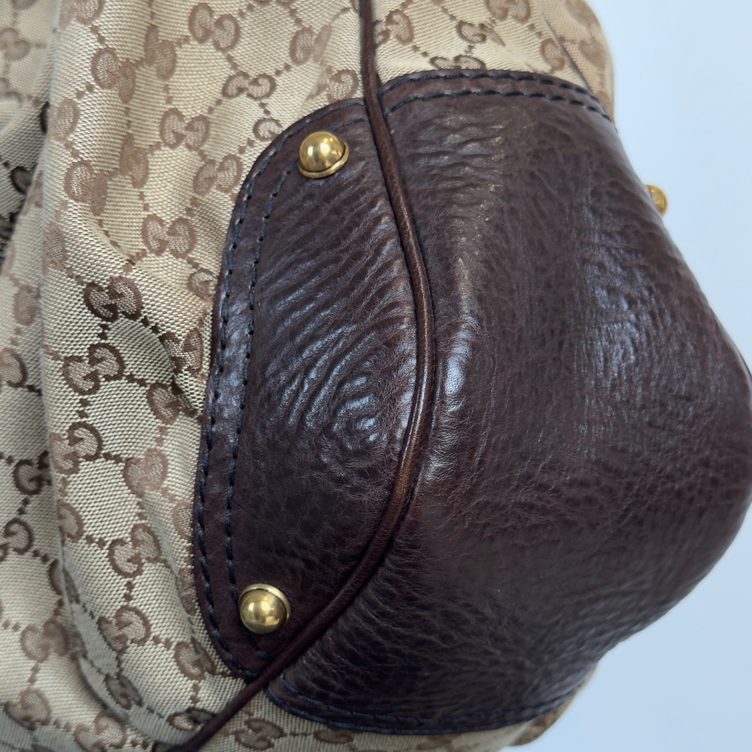 Gucci Monogram Canvas Jockey Hobo - Queen May