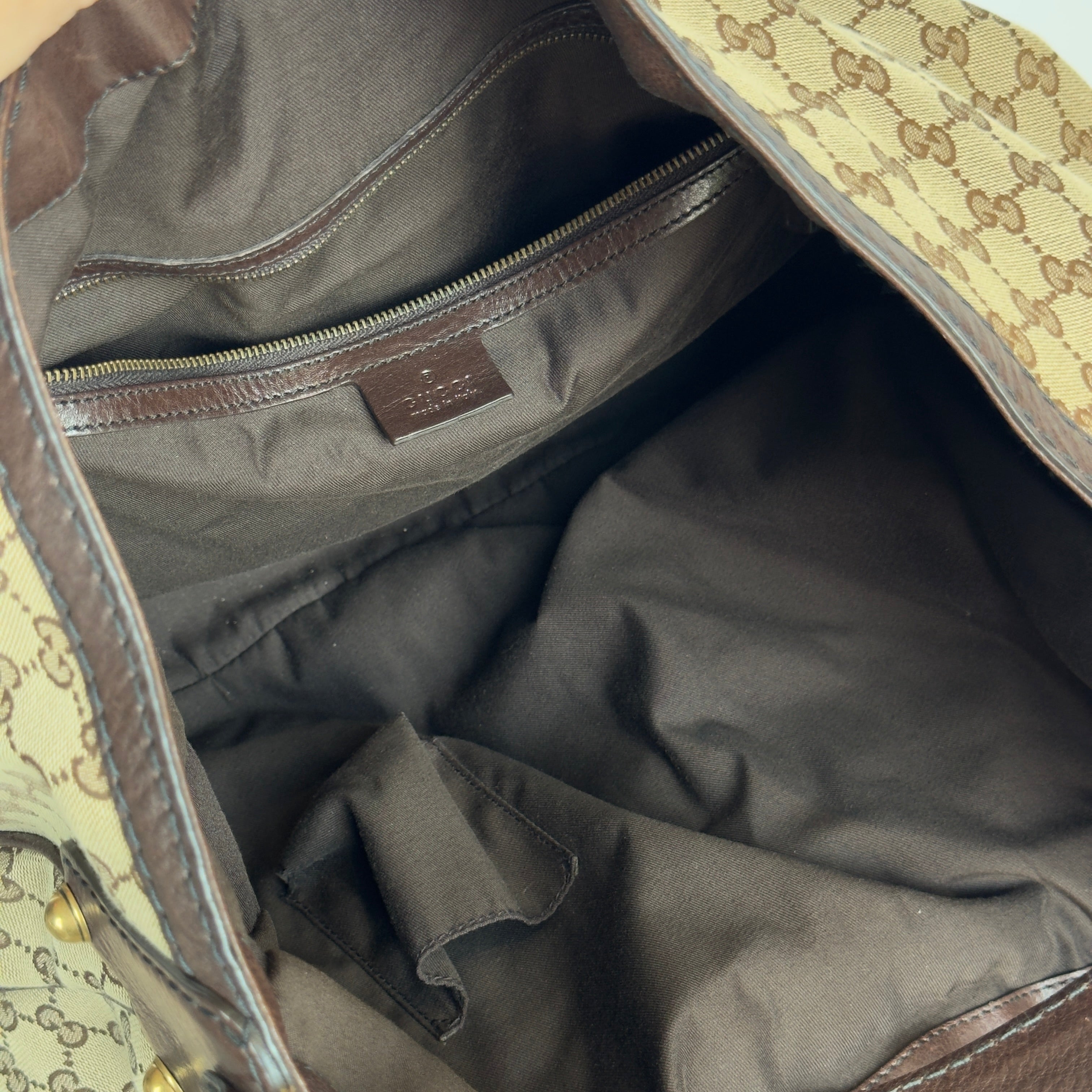 Gucci Monogram Canvas Jockey Hobo - Queen May