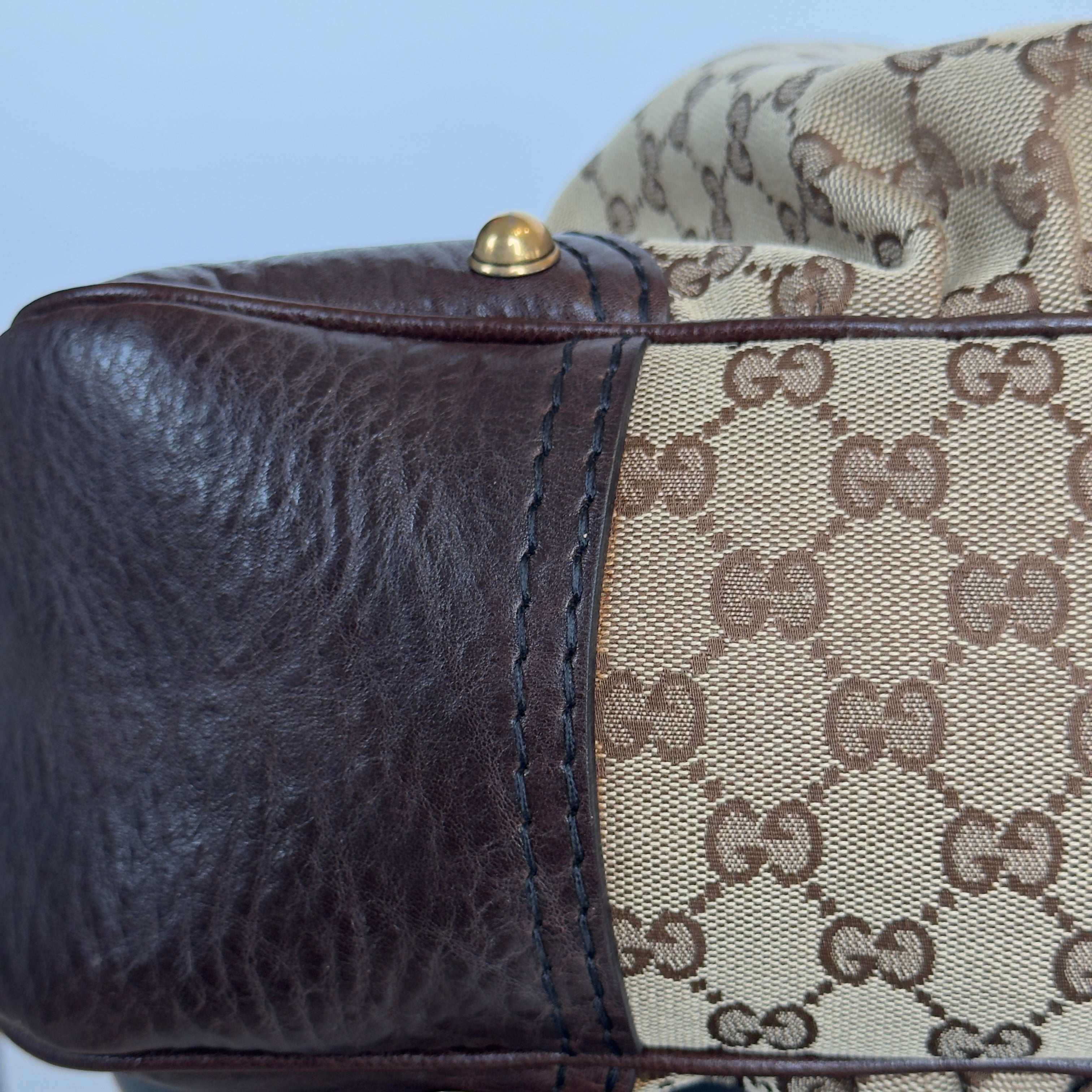 Gucci Monogram Canvas Jockey Hobo - Queen May