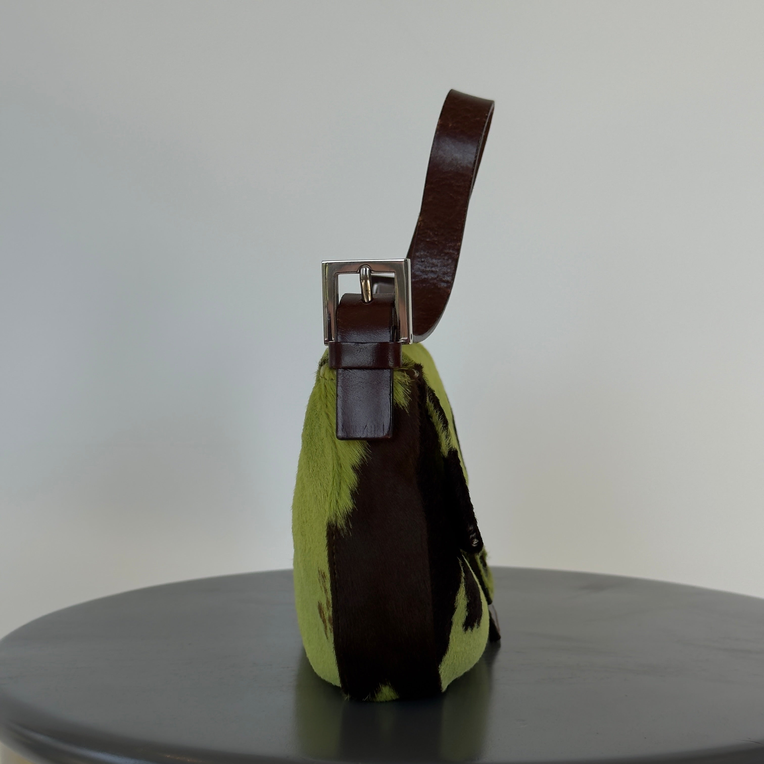 Rare Fendi Green Cow Print Ponyhair Baguette - Queen May