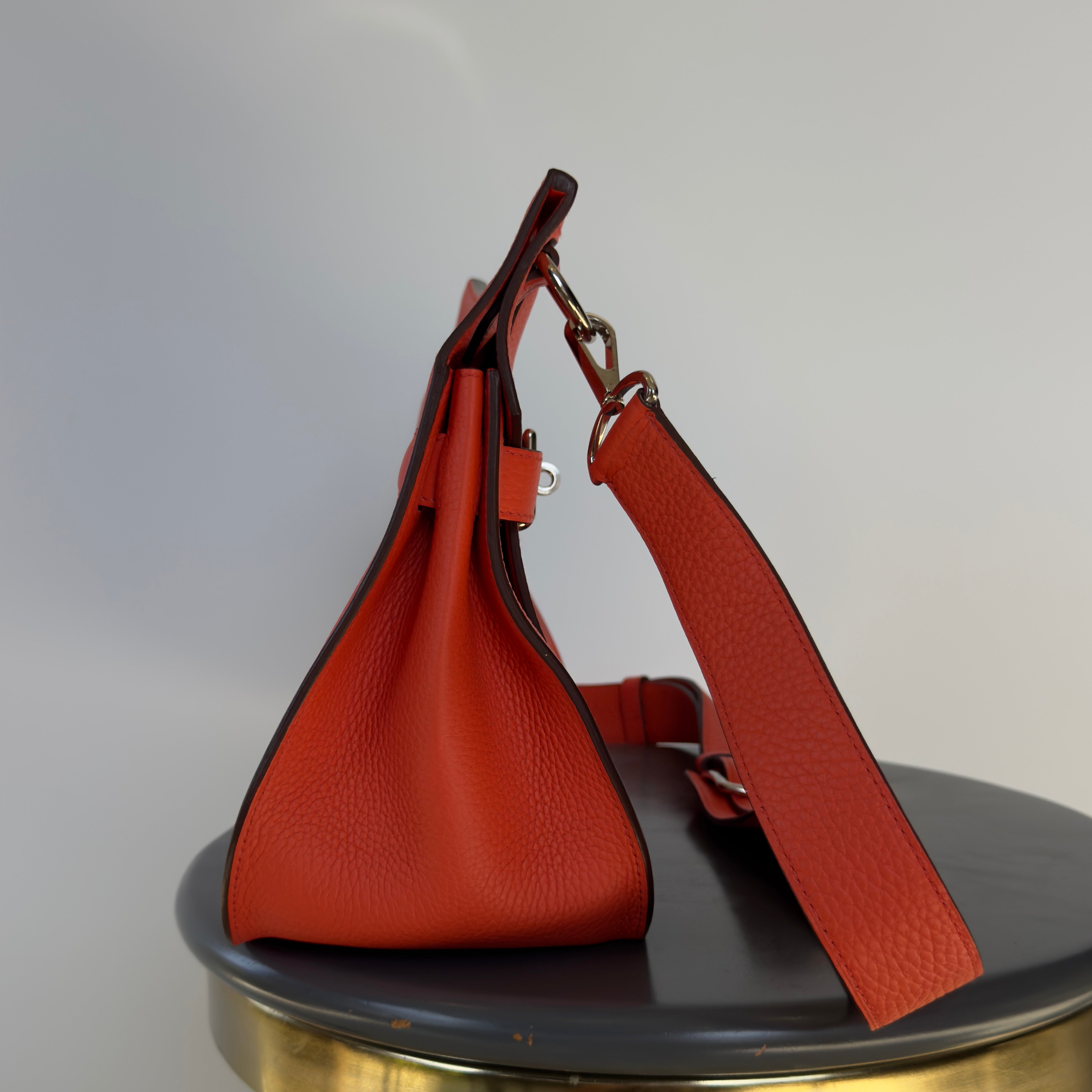 Hermes Orange Taurillion Clemence Jypsiere 31 Bag - Queen May