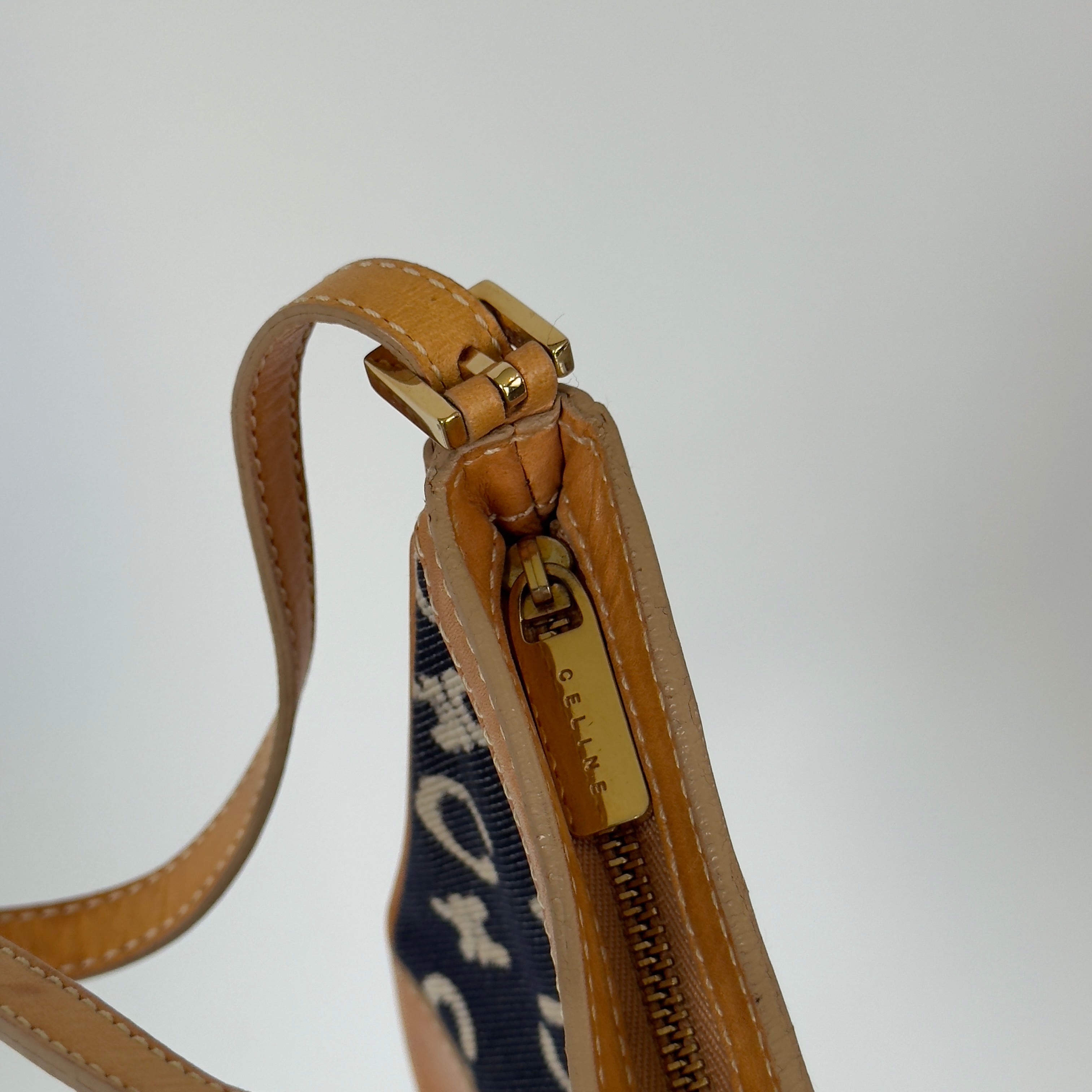 Vintage Celine Navy Logo Denim Mini - Queen May