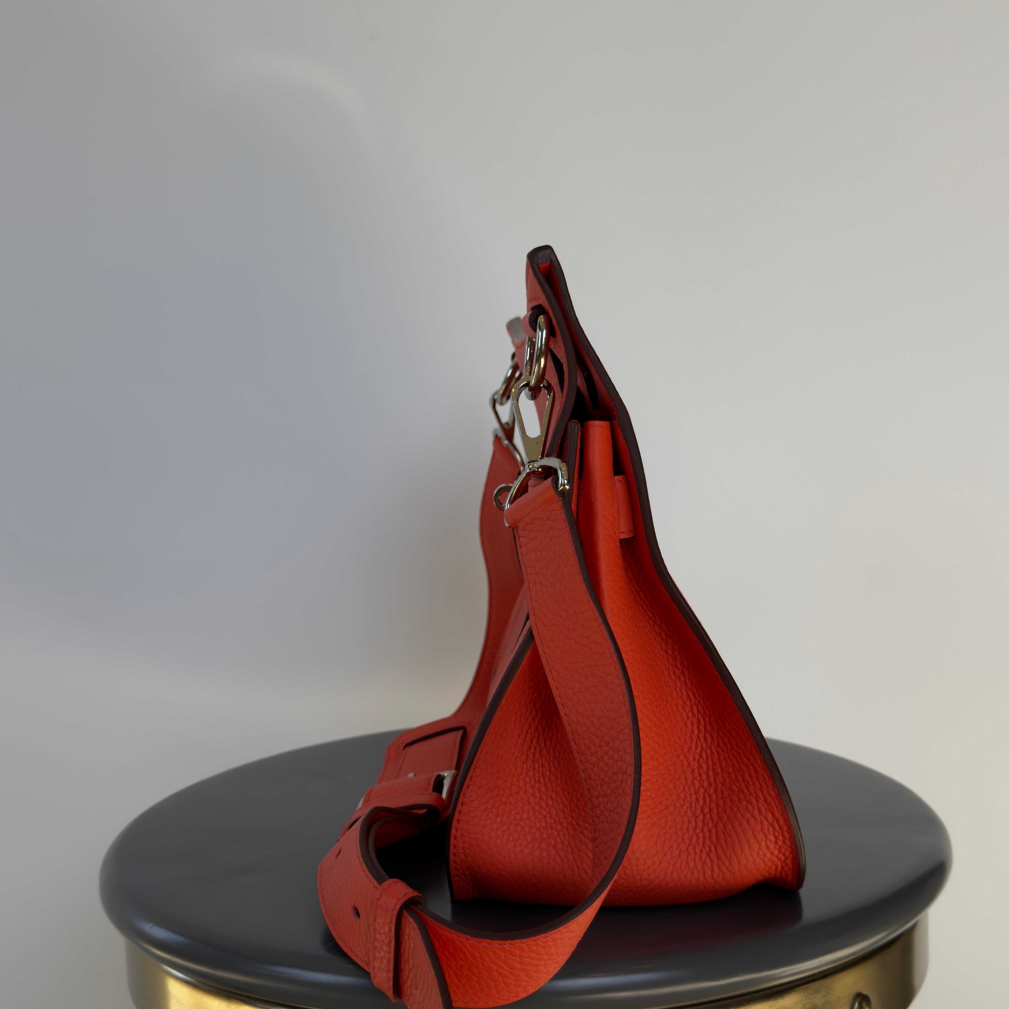Hermes Orange Taurillion Clemence Jypsiere 31 Bag - Queen May