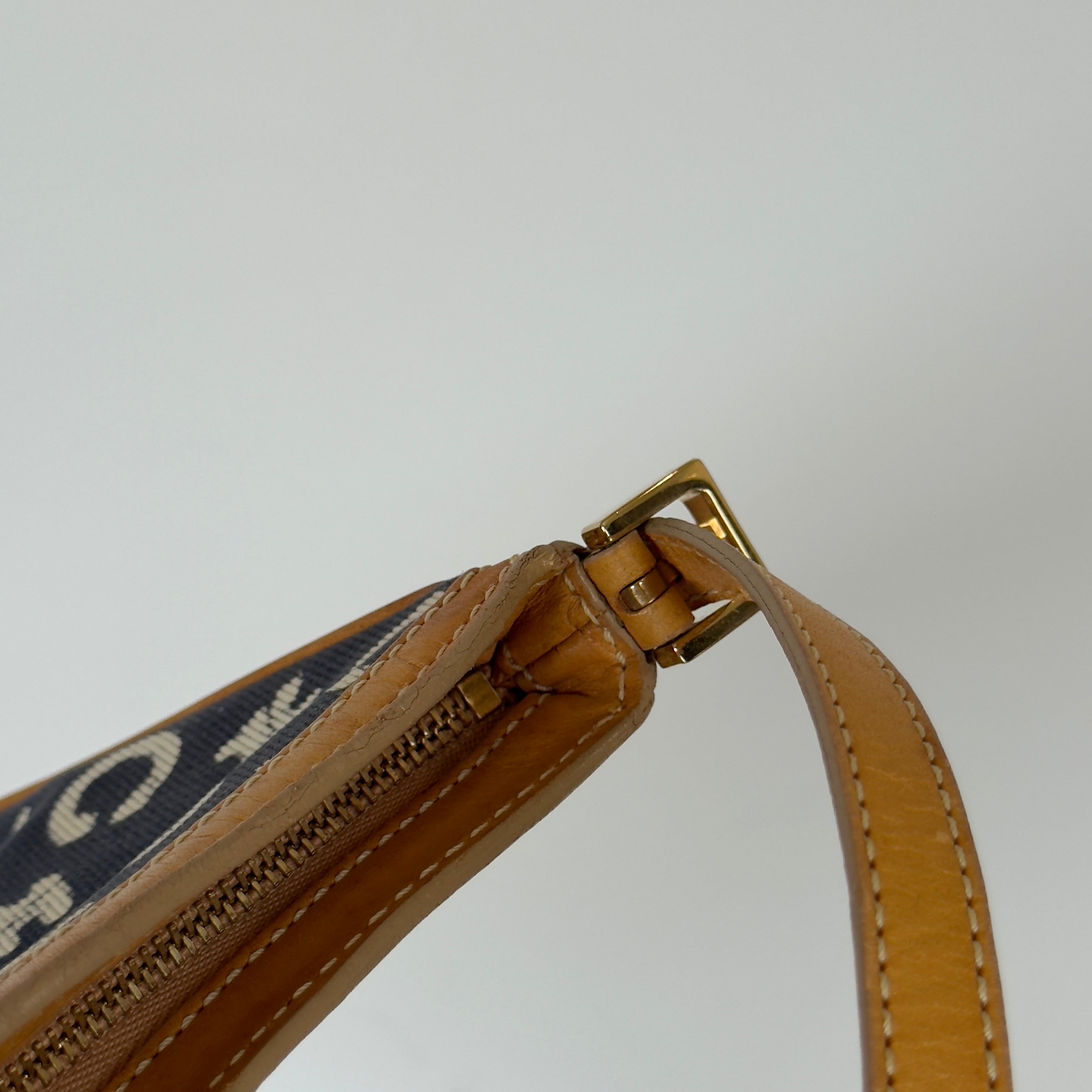 Vintage Celine Navy Logo Denim Mini - Queen May