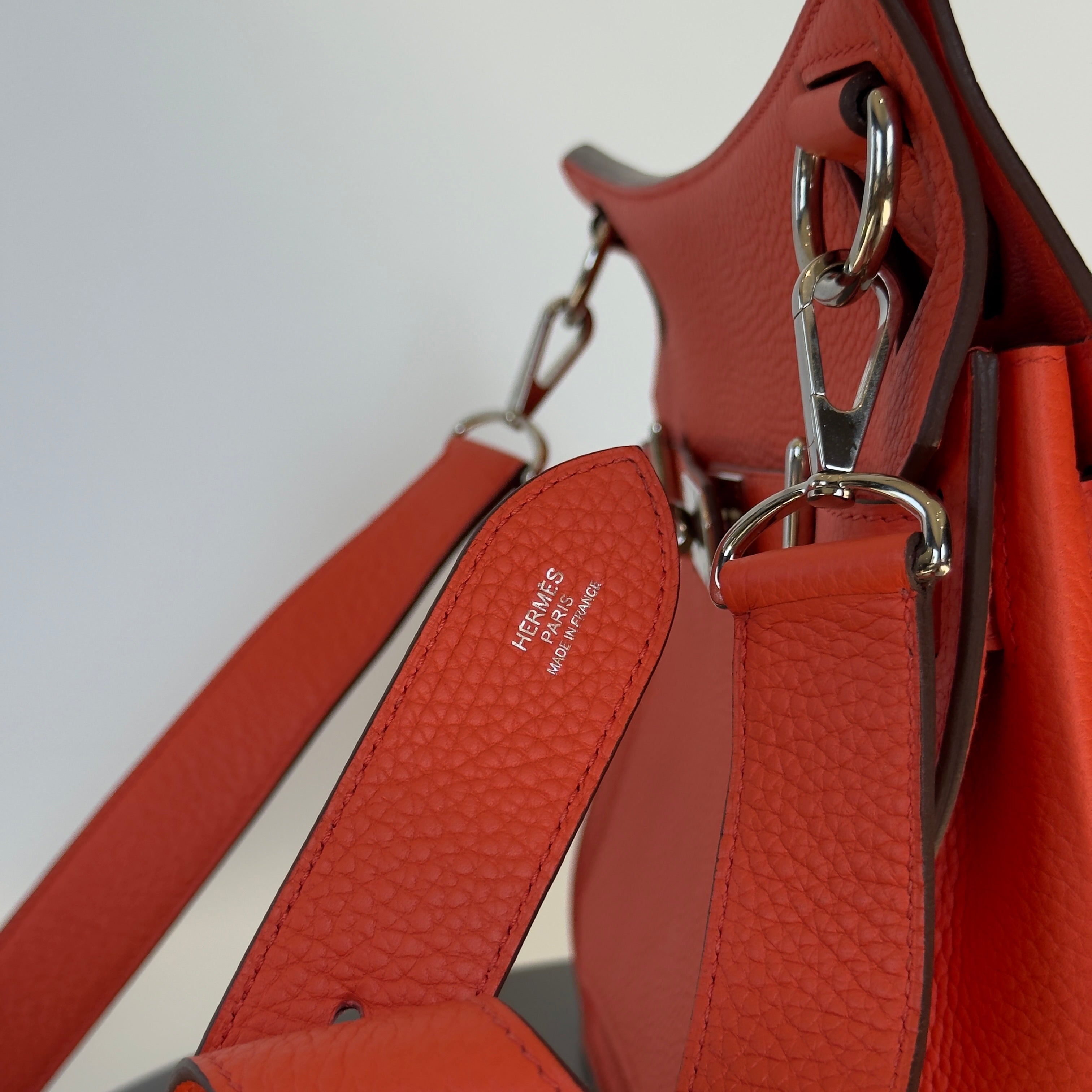 Hermes Orange Taurillion Clemence Jypsiere 31 Bag - Queen May