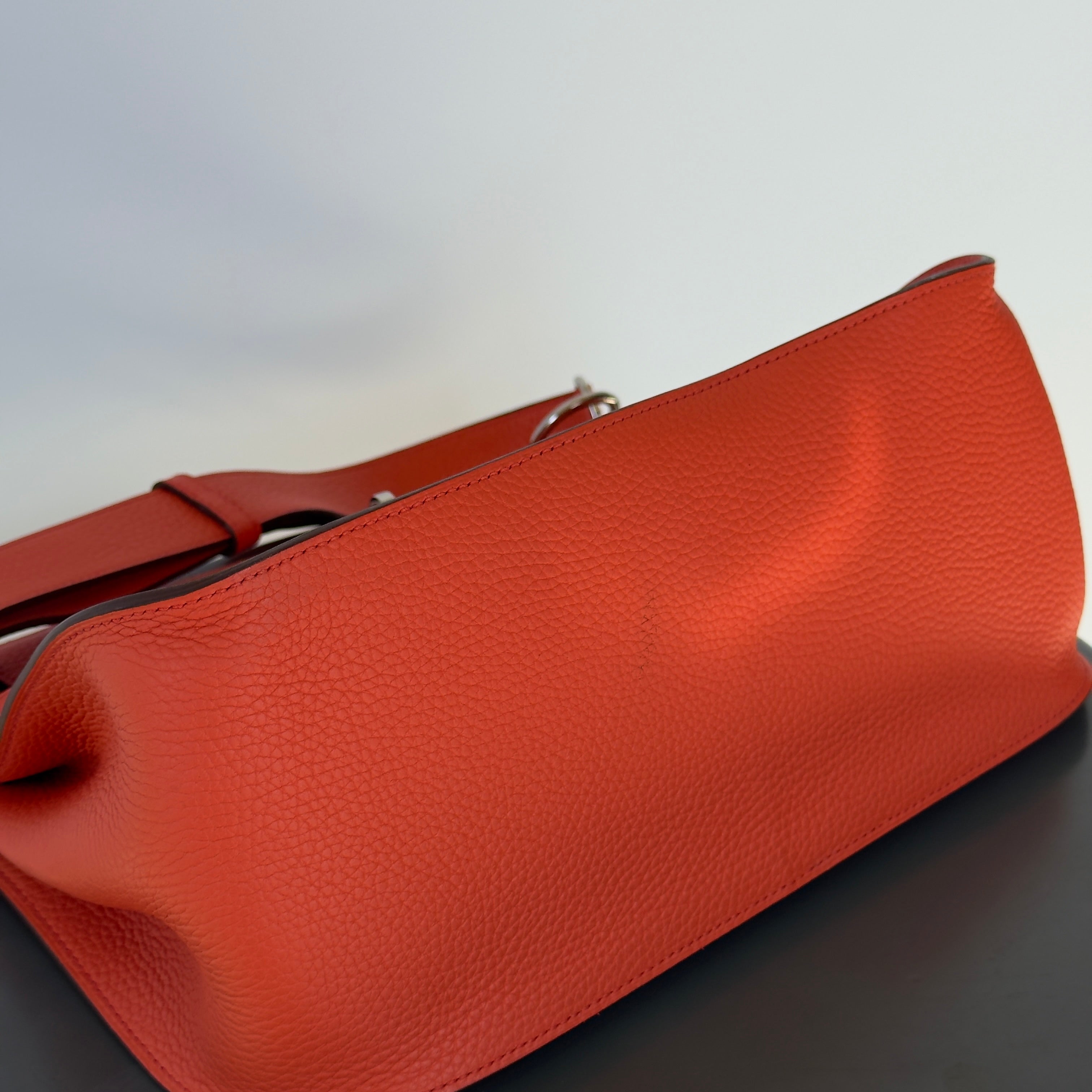 Hermes Orange Taurillion Clemence Jypsiere 31 Bag - Queen May