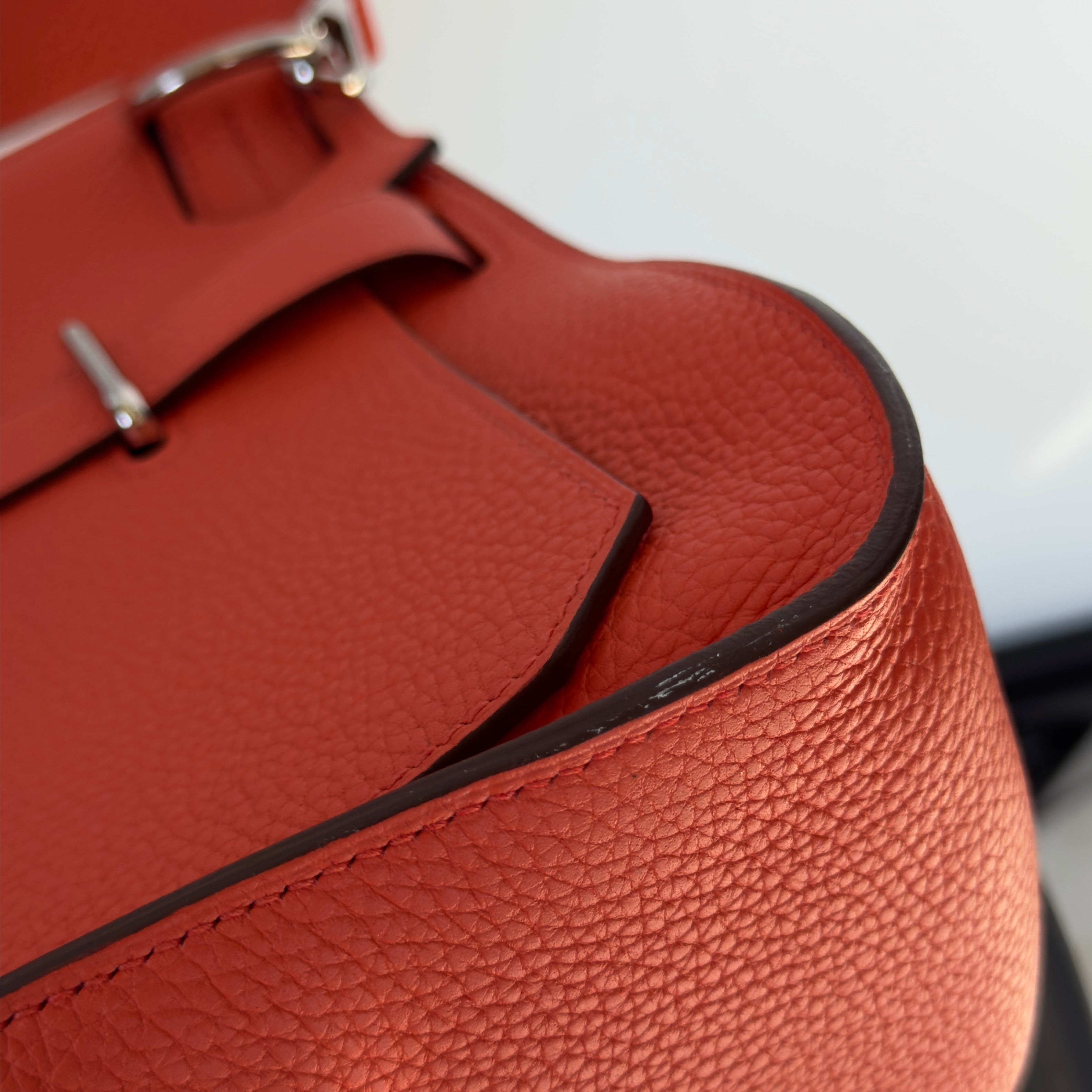 Hermes Orange Taurillion Clemence Jypsiere 31 Bag - Queen May