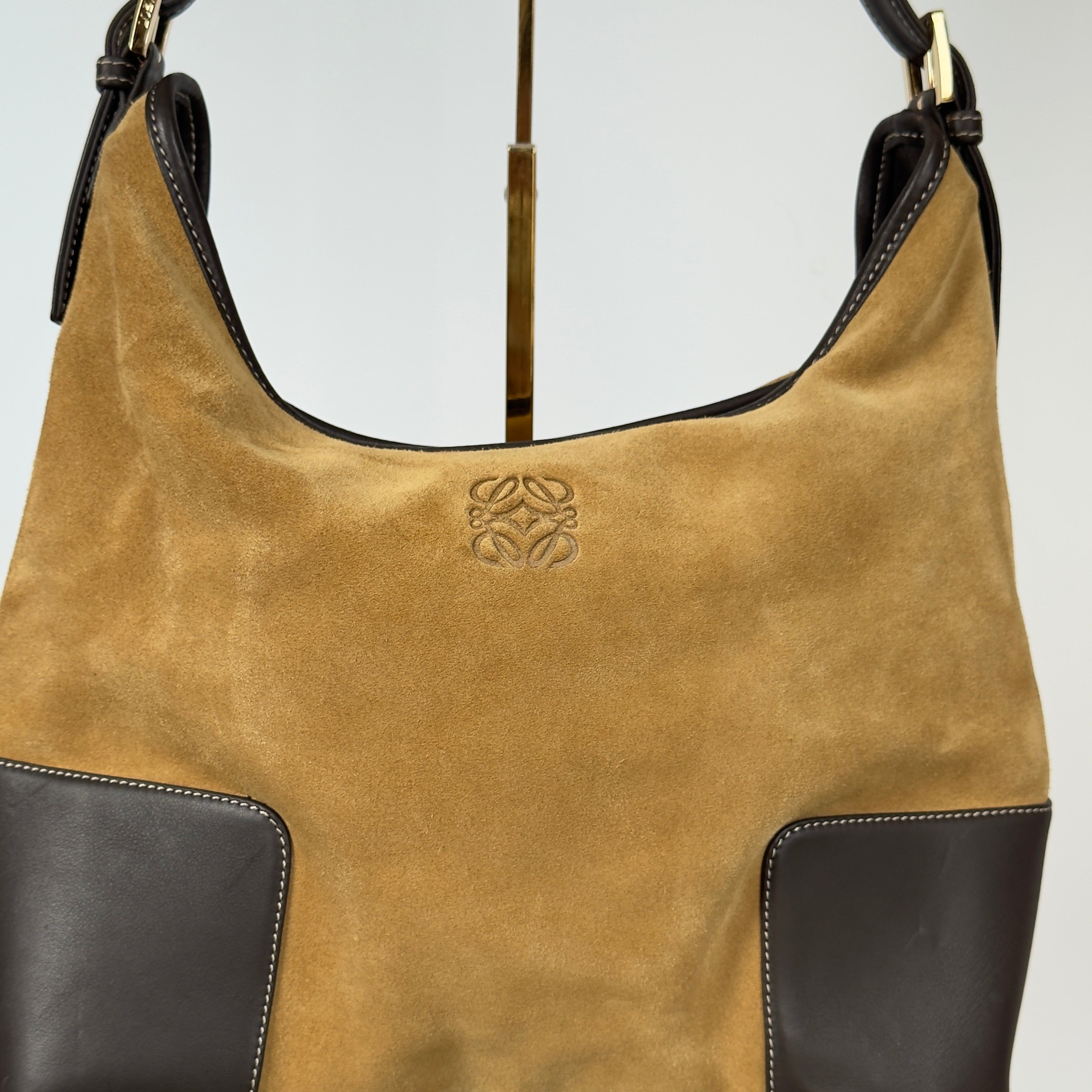 Loewe Suede Anagram Shoulder Bag - Queen May