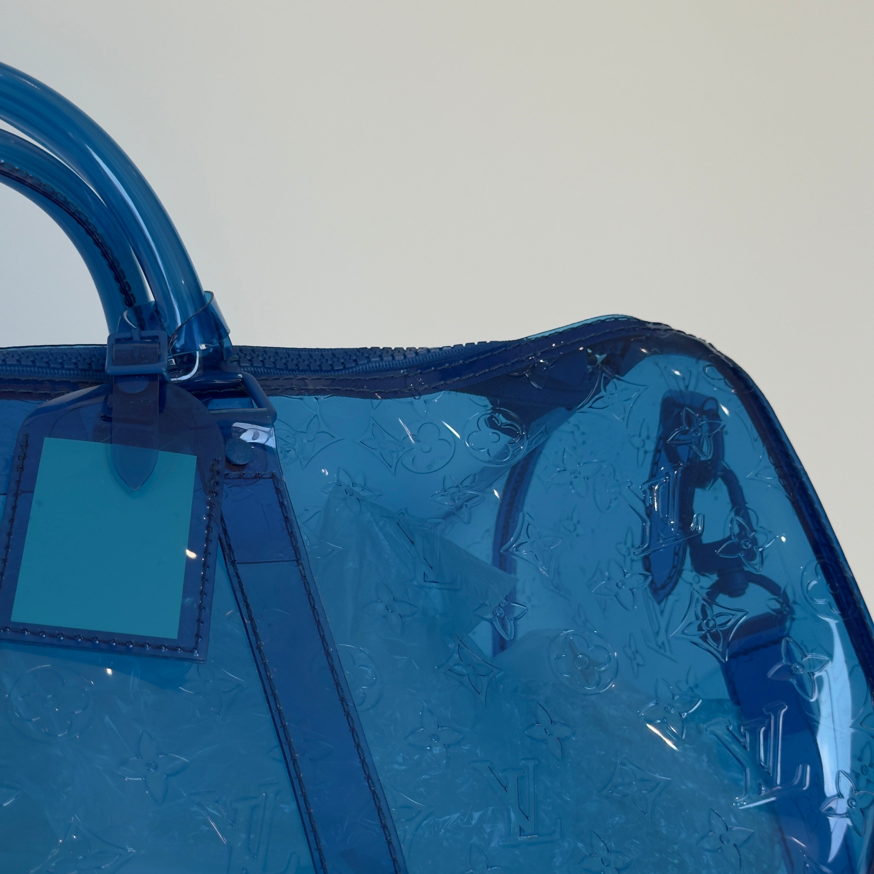 Louis Vuitton x Virgil Abloh PVC Keepall Bandouliere 50 Blue - Queen May