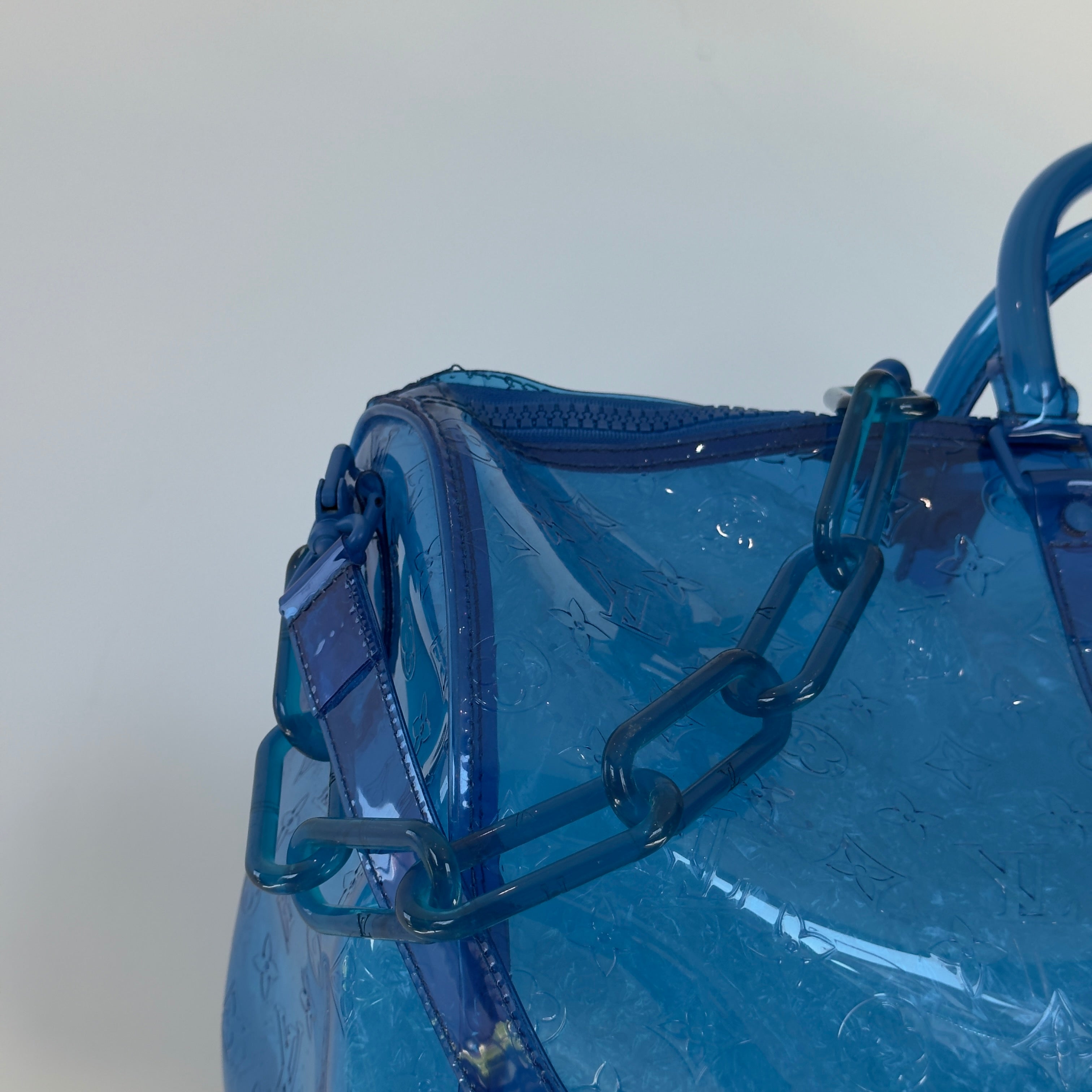 Louis Vuitton x Virgil Abloh PVC Keepall Bandouliere 50 Blue - Queen May