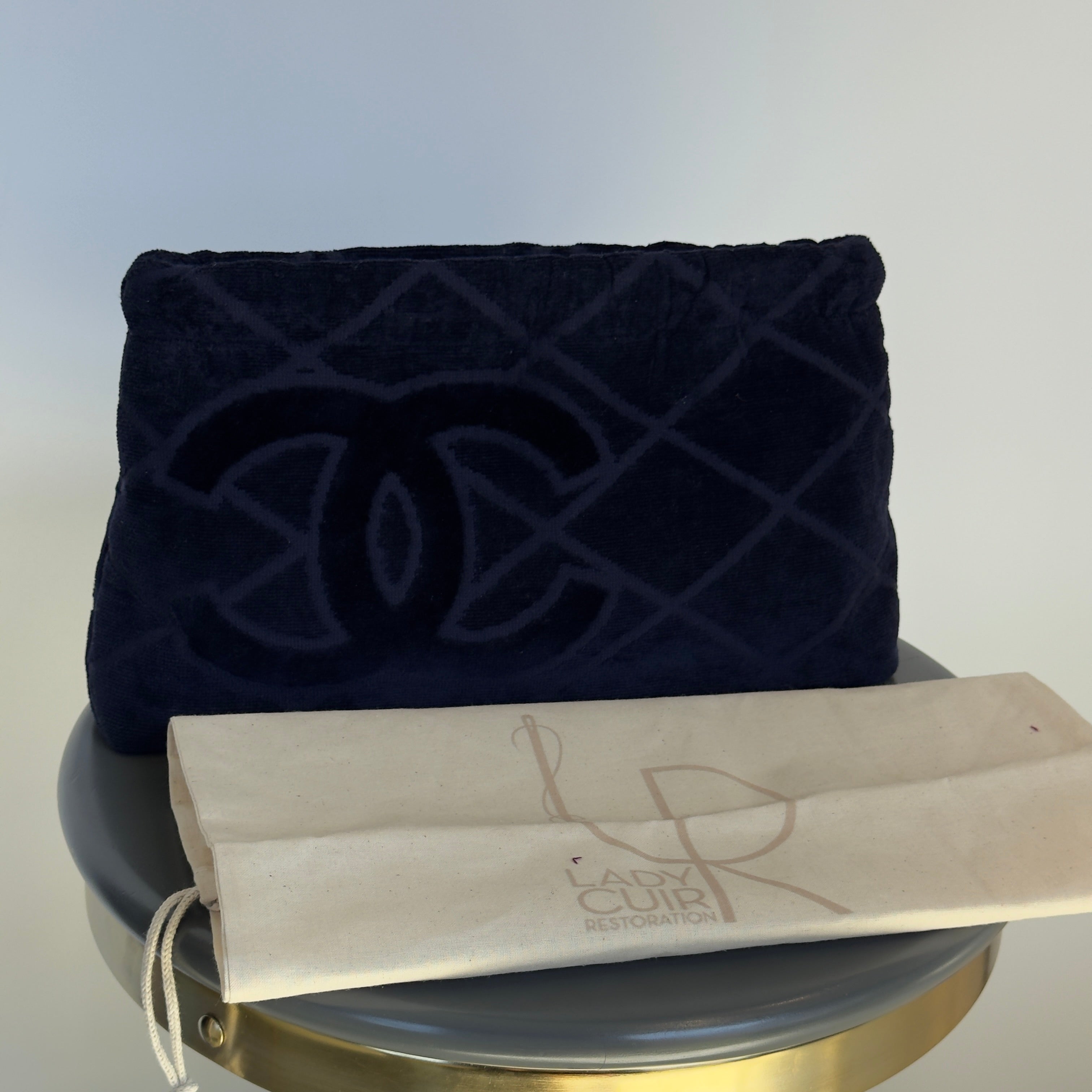 Lady Cuir x Queen May Saint Tropez Towel Clutch Navy - Queen May