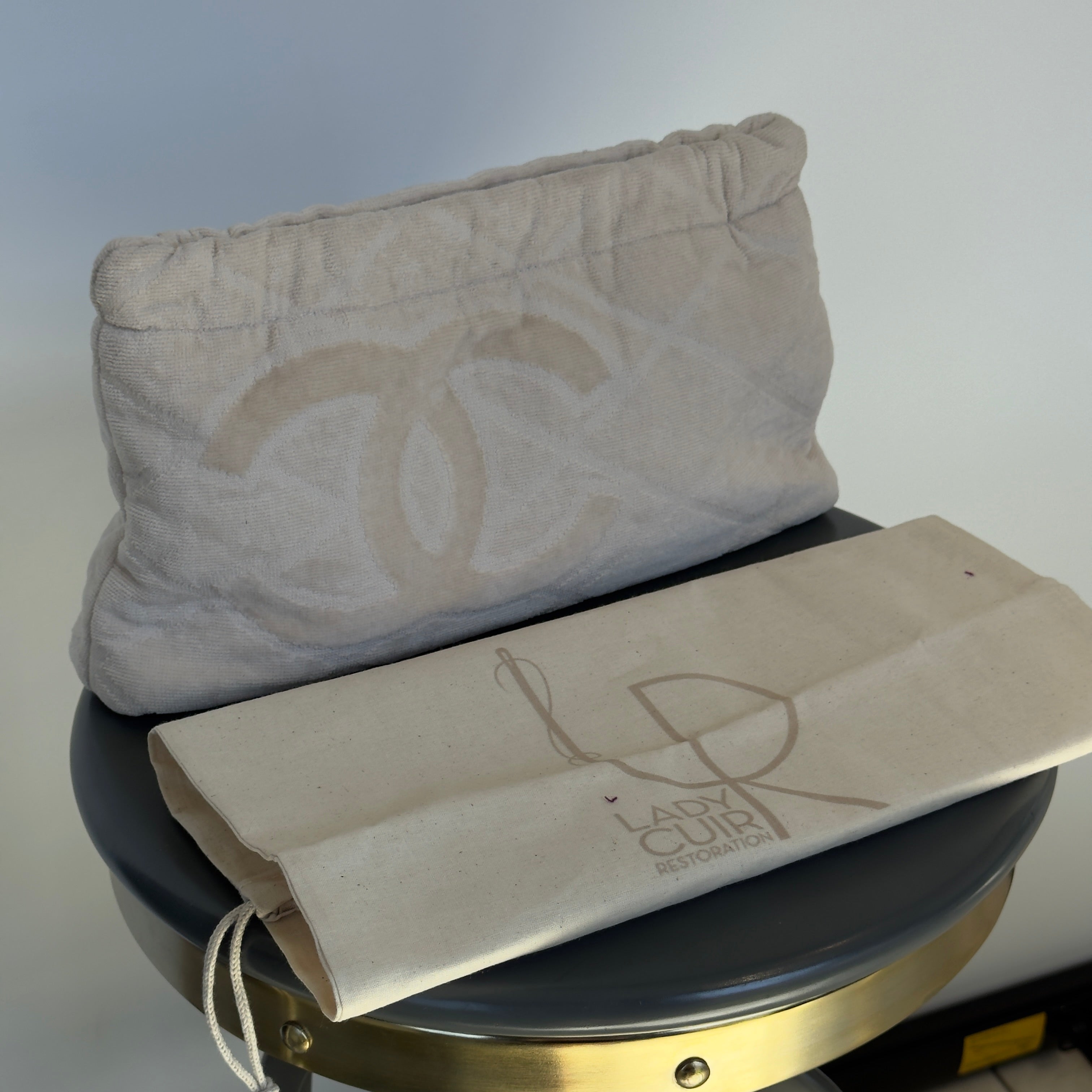Lady Cuir x Queen May Saint Tropez Towel Clutch Beige - Queen May